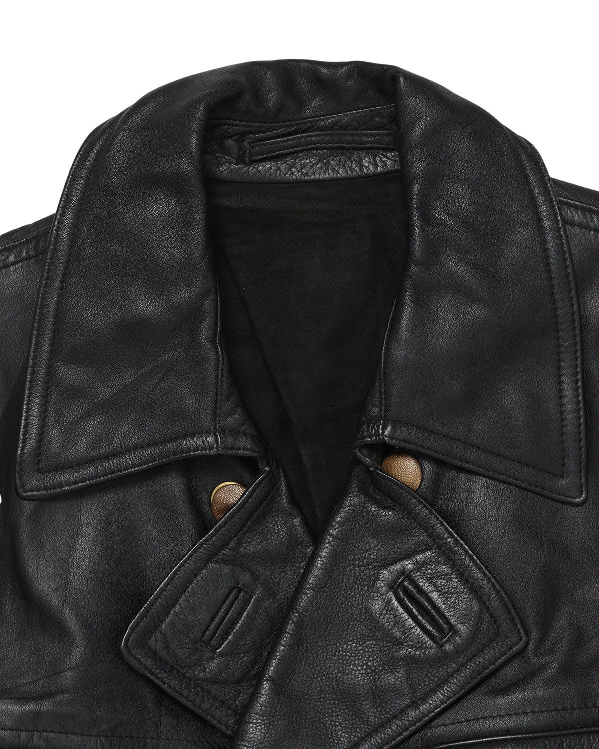 Vintage Vintage German Leather Double Breasted Jacket Münster Size US M / EU 48-50 / 2 - 6 Thumbnail