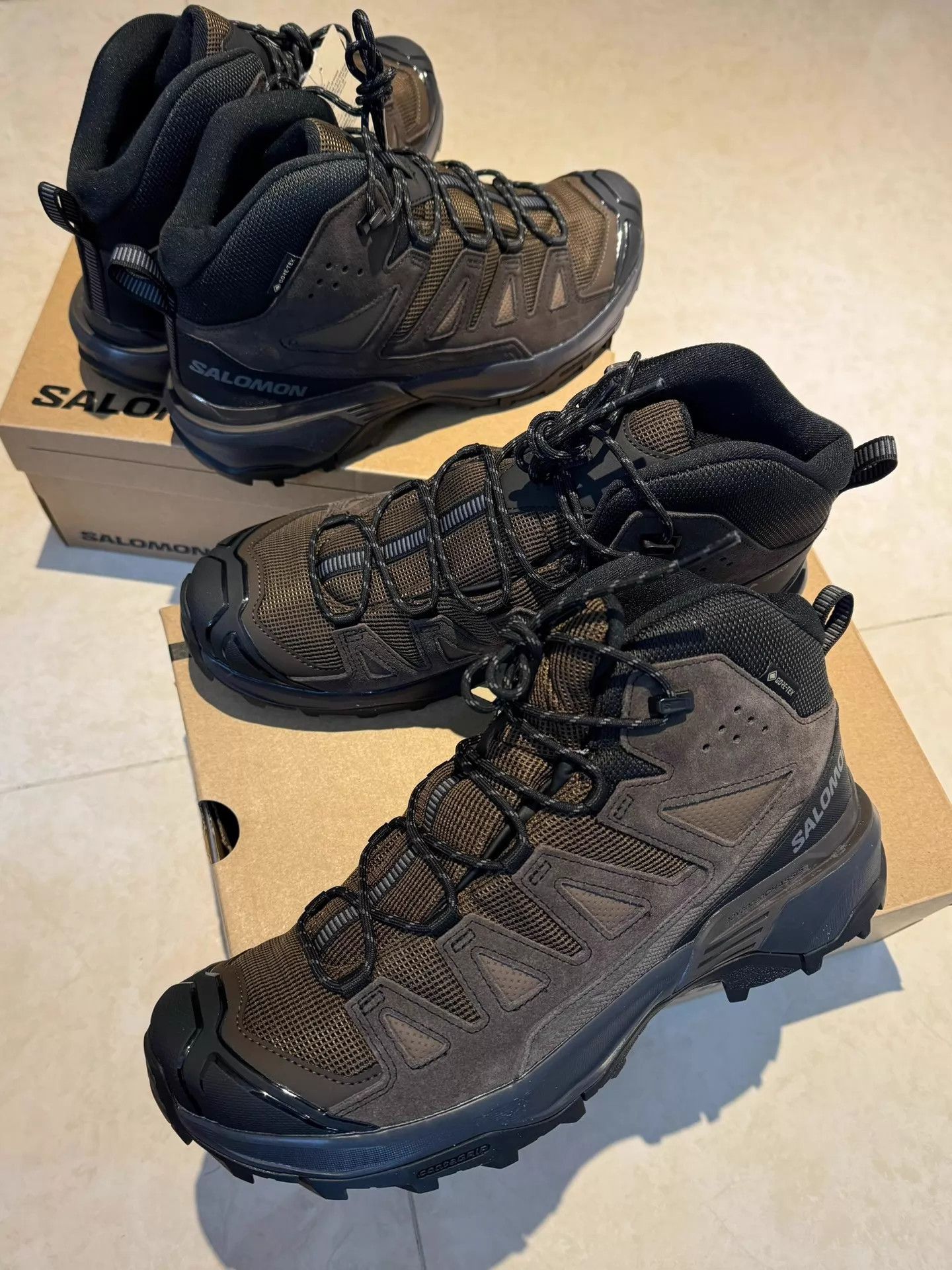 Salomon Salomon X Ultra 360 Hiking Boot Suede Mesh Brown Rivet Size US 11 / EU 44 - 1 Thumbnail