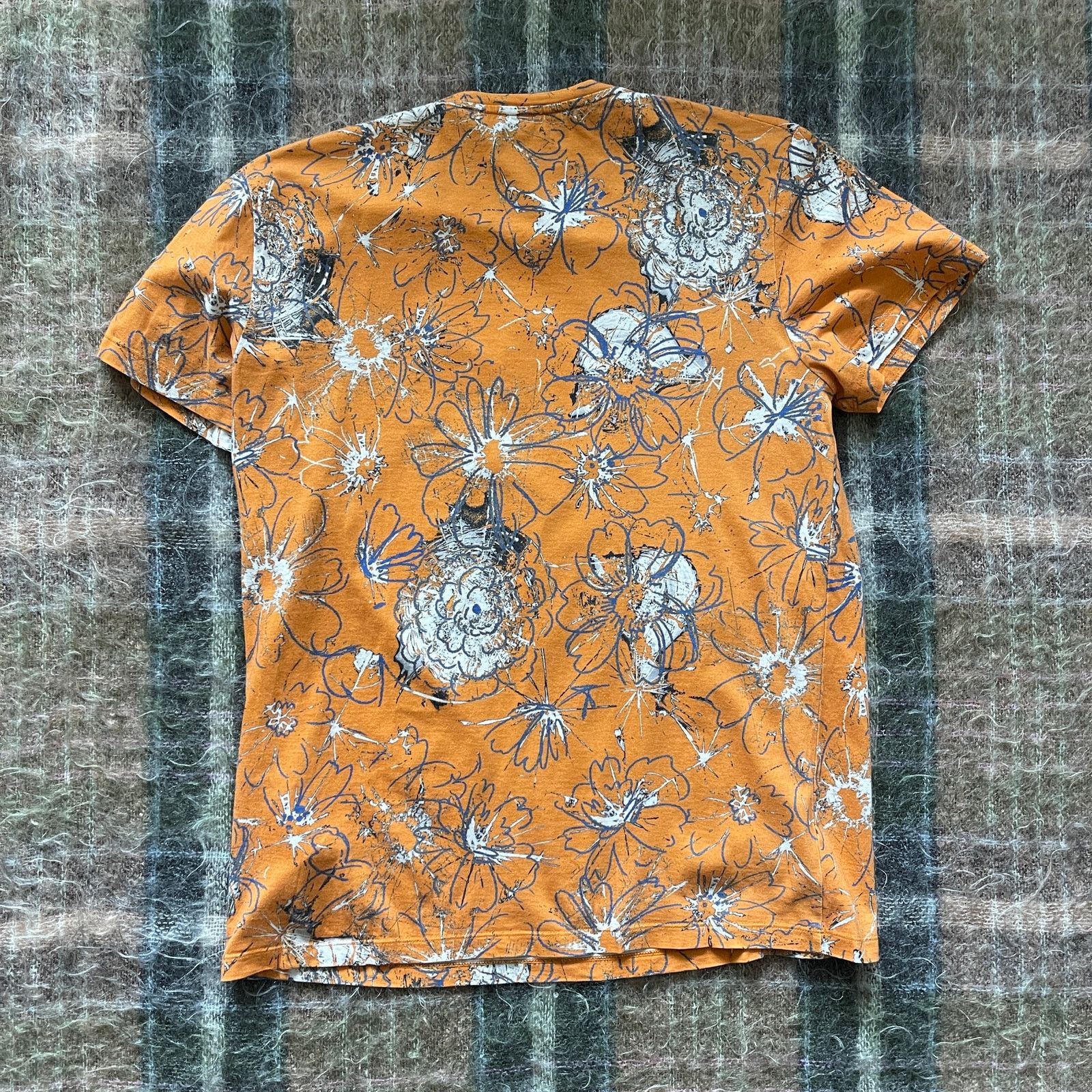 Jil Sander Jil Sander Orange Floral Print T-Shirt Size US L / EU 52-54 / 3 - 2 Thumbnail