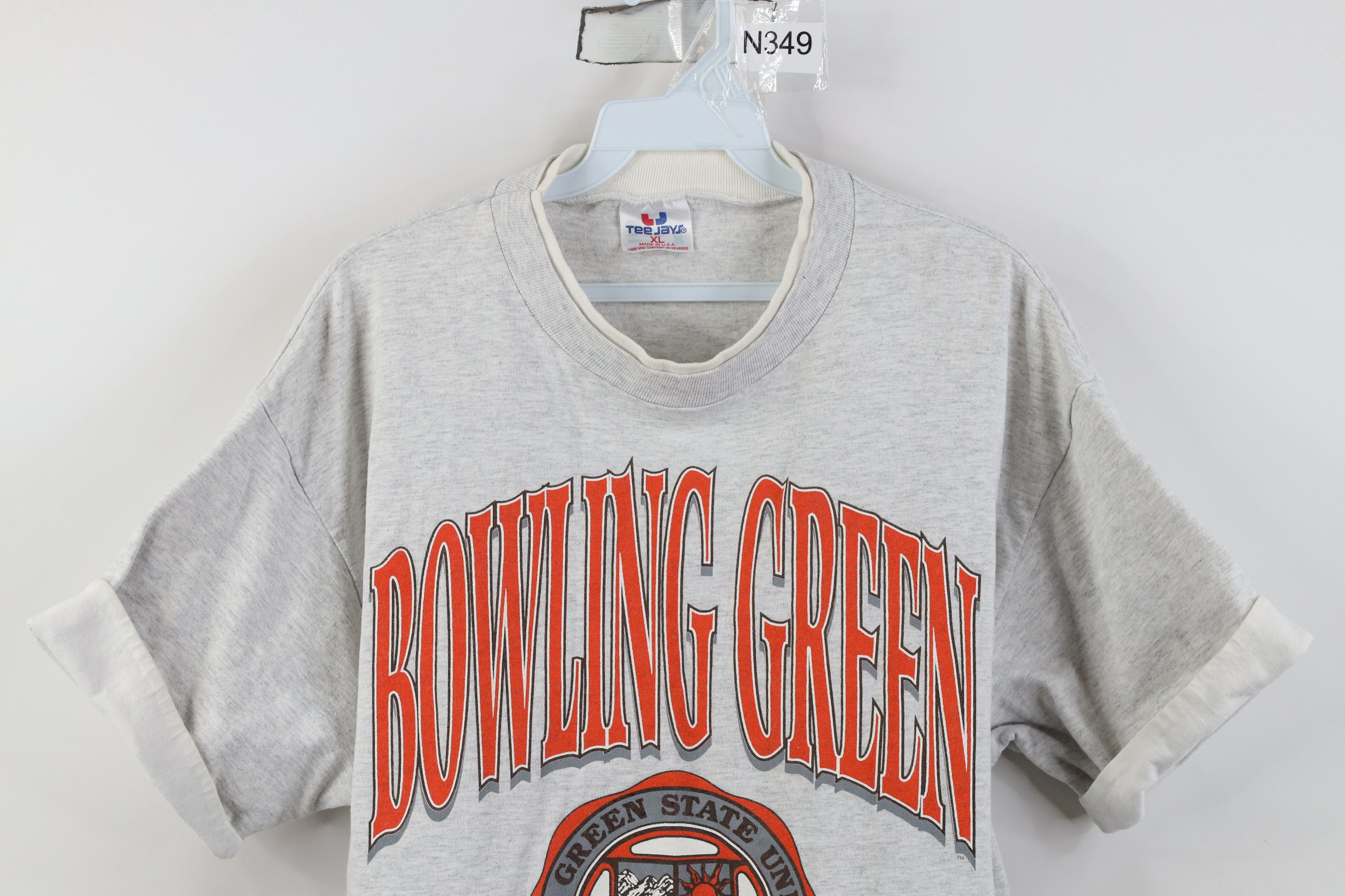 Vintage Vintage 90s Bowling Green State University T-Shirt Gray USA Size US XL / EU 56 / 4 - 2 Thumbnail