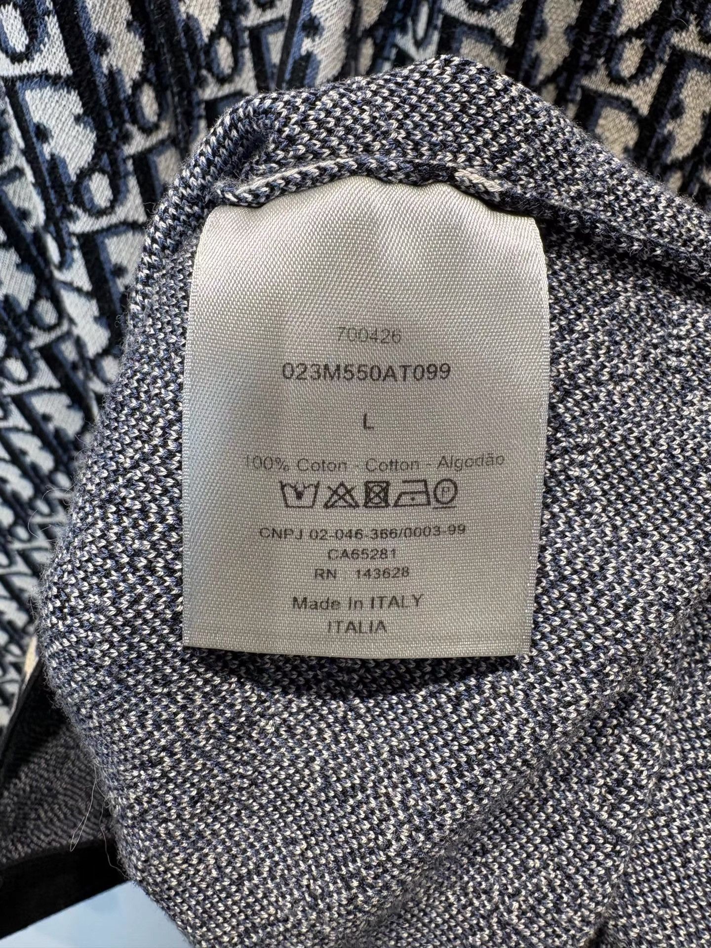 Dior Dior Black & White Monogram Knit Long Sleeve Shirt K36 Size US L / EU 52-54 / 3 - 4 Thumbnail