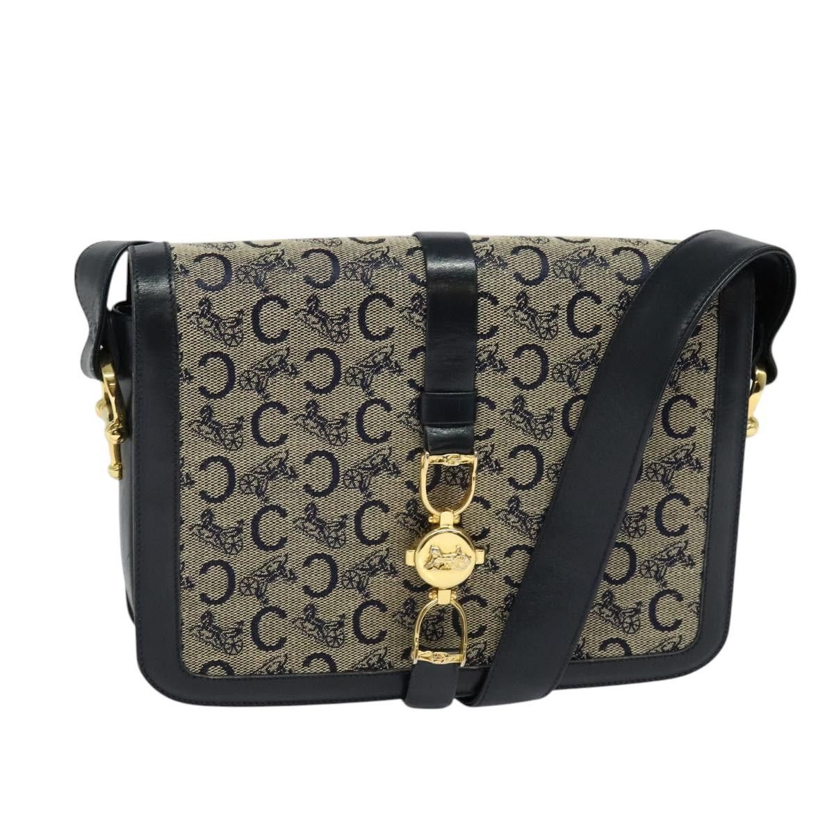 Celine CELINE C Sulky Shoulder Bag Canvas Navy Gold Size ONE SIZE - 1 Thumbnail