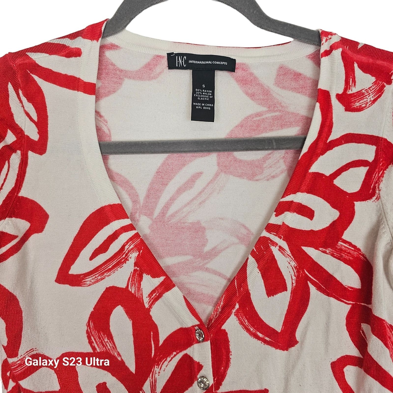 UNIK International Inc. INC International Concepts Womens Floral Cardigan Sweater S Size S / US 4 / IT 40 - 2 Thumbnail
