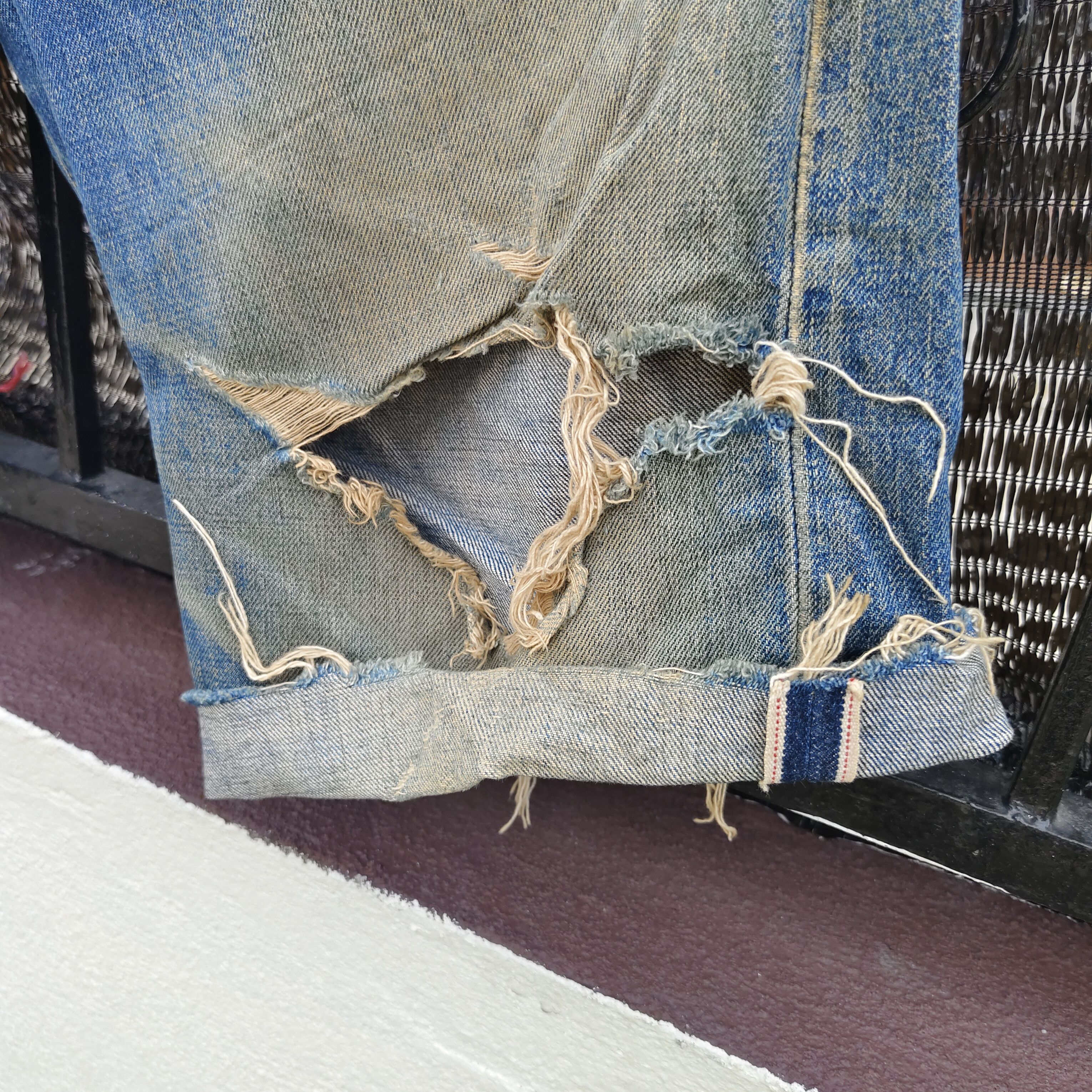 Levi's Vintage Levi's 702 Big E Short Cutoff Selvedge Jean Size US 35 - 6 Thumbnail