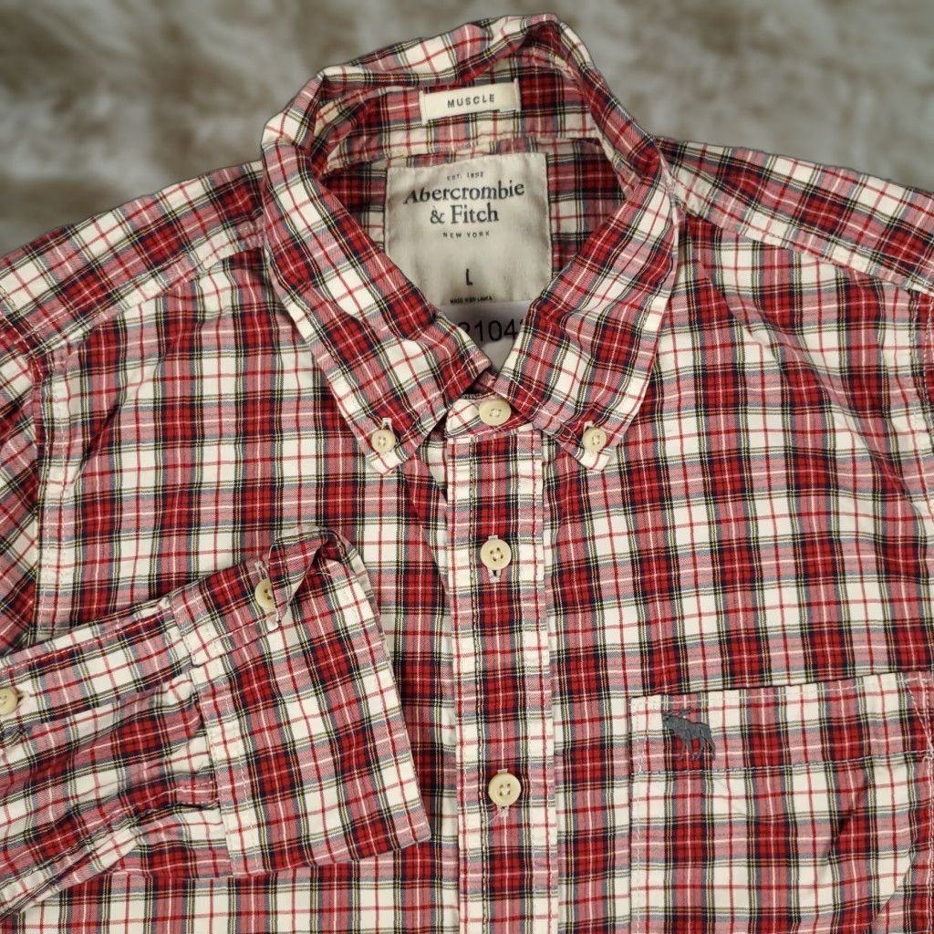 Abercrombie & Fitch VINTAGE Abercrombie & Fitch Shirt Mens Large Red Plaid Button-Up Adult L Cotton Blend Classic Outdoor Casual/WorkwearMens Size US L / EU 52-54 / 3 - 1 Thumbnail