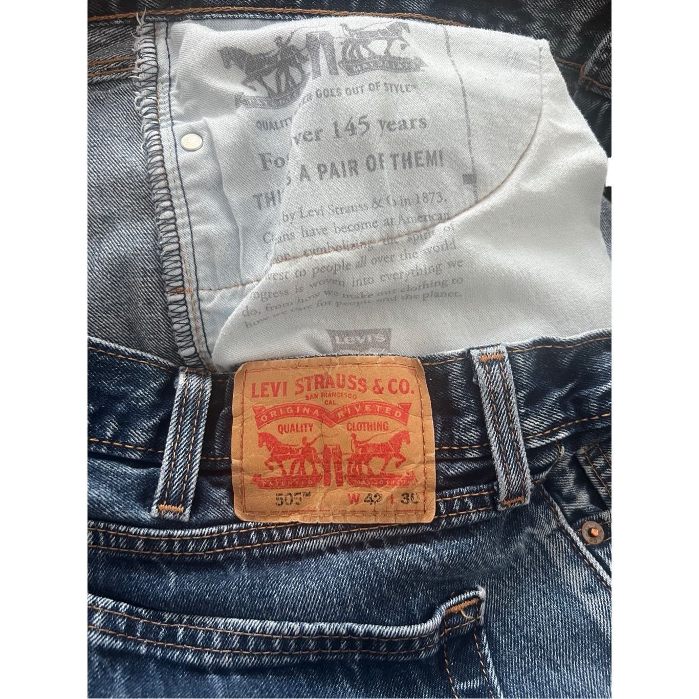 Levi's Levi's 505 Blue Jeans Straight Leg 42x30 Size US 42 / EU 58 - 7 Thumbnail