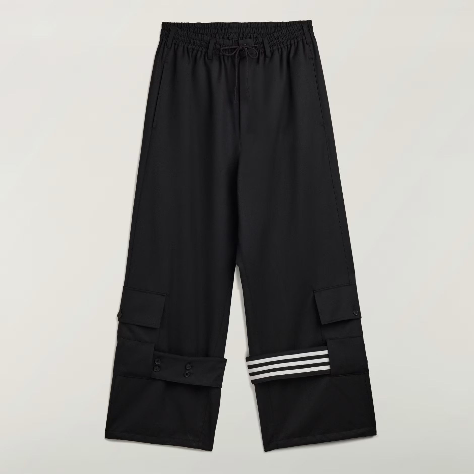 Y-3 o1tko10426 Refined Wool Wide Cargo Pants in Black Size US 34 / EU 50 - 1 Thumbnail