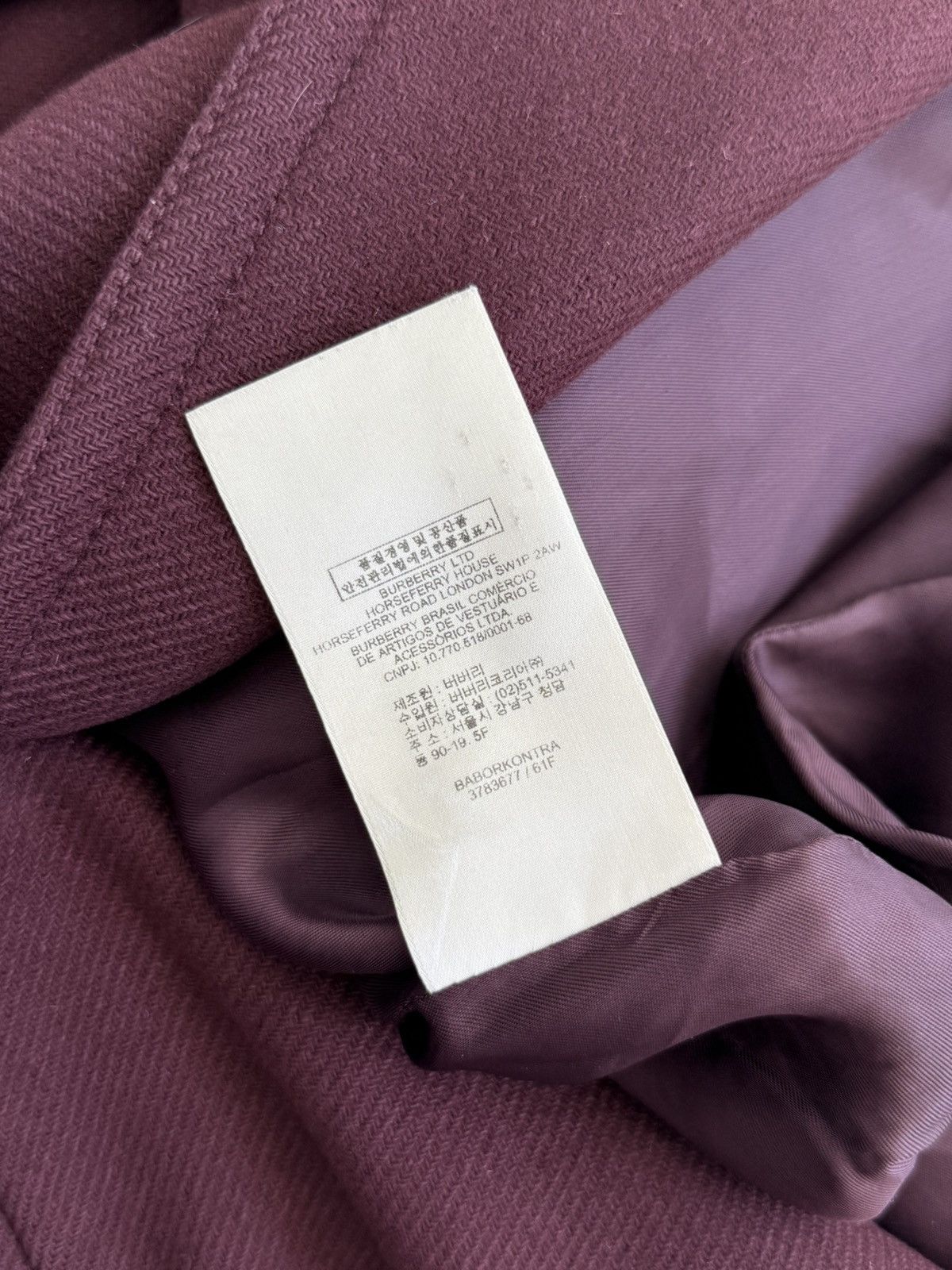 Burberry Burberry Brit Burgundy Wool Peacoat Double Breasted Coat Size S / US 4 / IT 40 - 11 Thumbnail