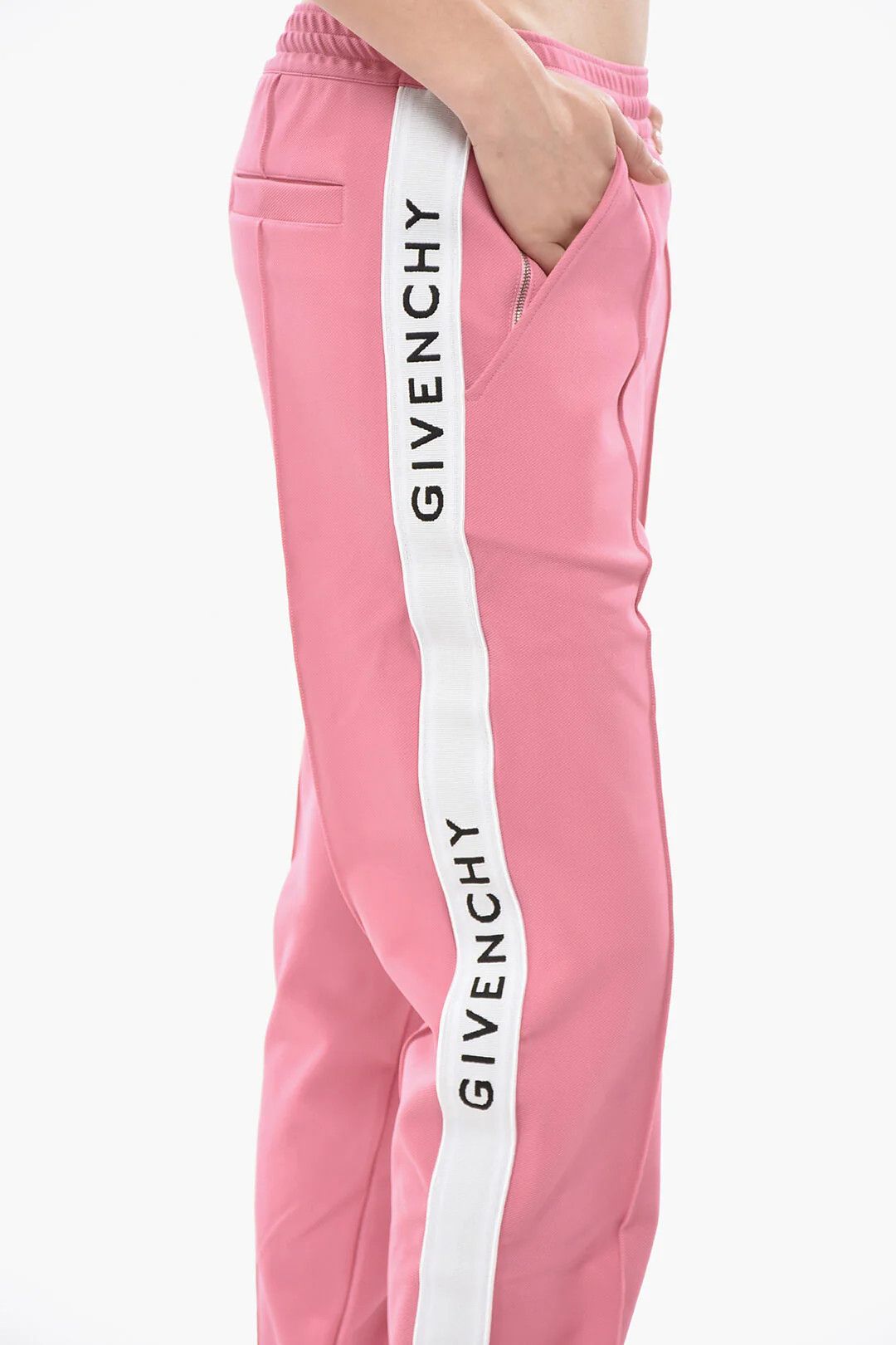 Givenchy og1mm0326 Pleat & Logo Side Bands Joggers in Pink Size 28" / US 6 / IT 42 - 3 Thumbnail