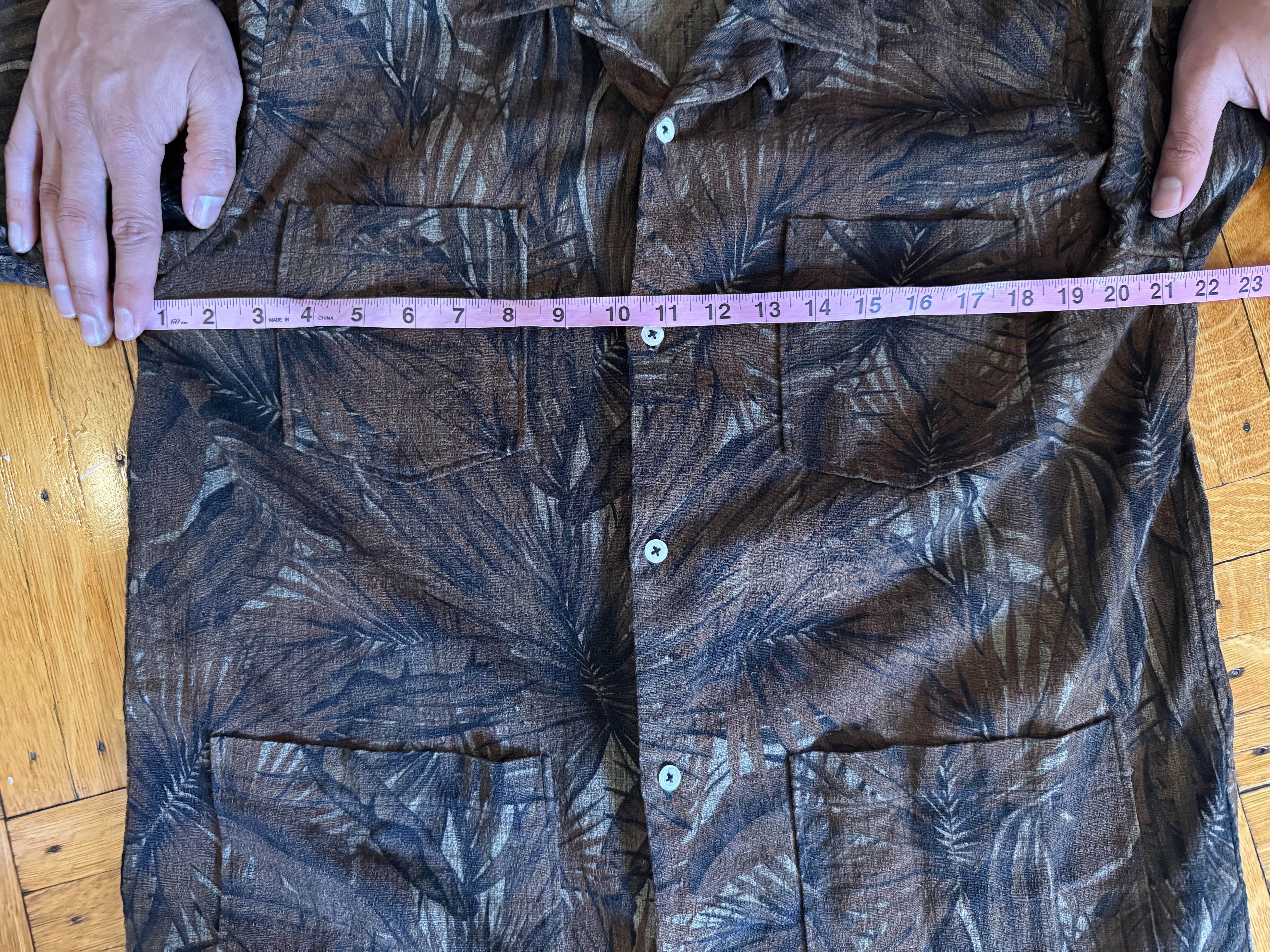 Universal Works Textured Cotton Camp Collar Shirt - Dark Tropical Size US L / EU 52-54 / 3 - 7 Thumbnail