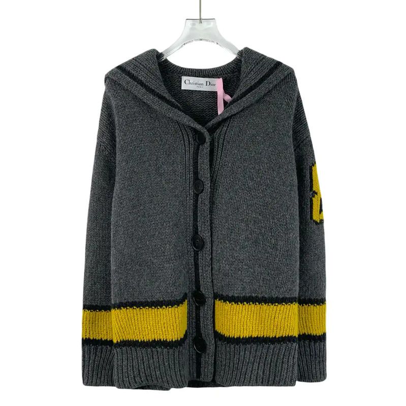 Dior Dior Grey Wool Cardigan with Hood 0089 Size XXS / US 00 / IT 34 - 1 Thumbnail