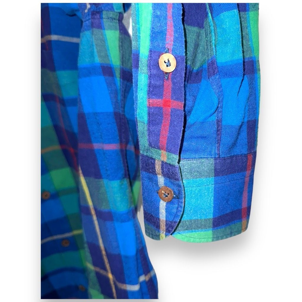 Other Giannetto Portofino Blue & Green Plaid Flannel Button Down Size US L / EU 52-54 / 3 - 7 Thumbnail