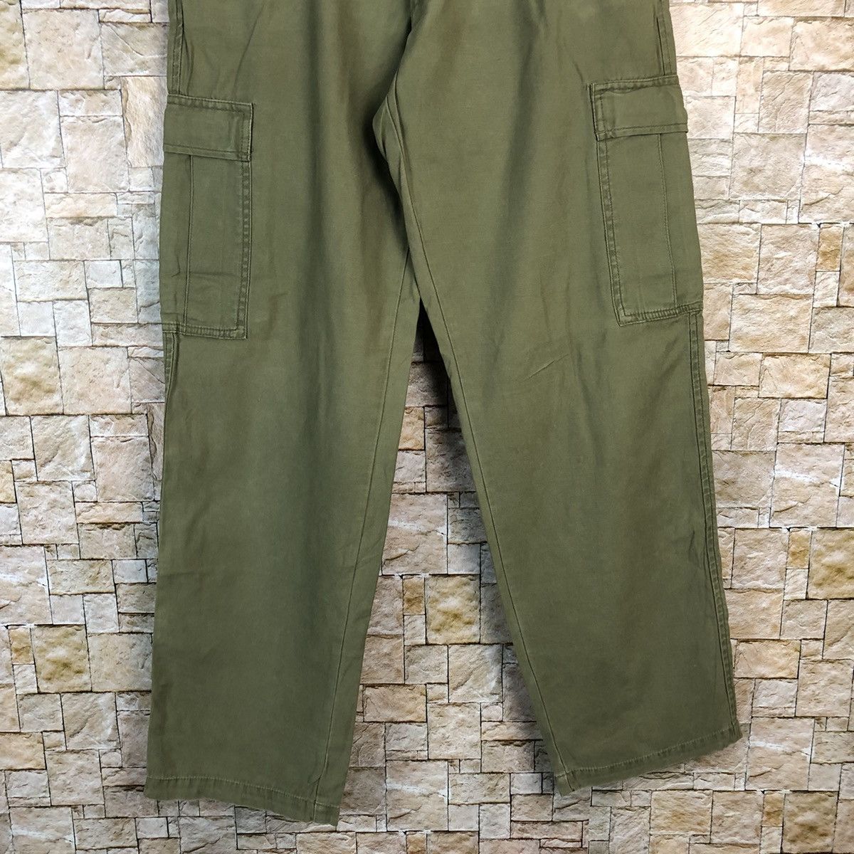 Japanese Brand Back Number Green Cargo Multipocket Pants #A734 Size US 31 - 3 Thumbnail