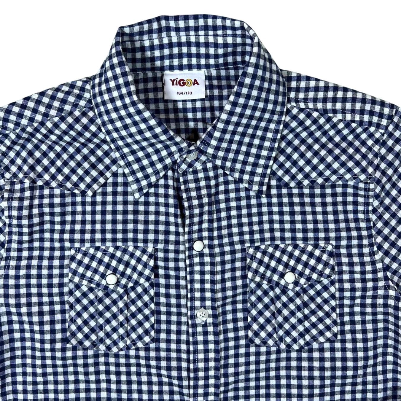 Vintage Vintage Yigga Cowboy Western Style Blue White Plaid Check Long Sleeve Shirt M Size US M / EU 48-50 / 2 - 2 Thumbnail