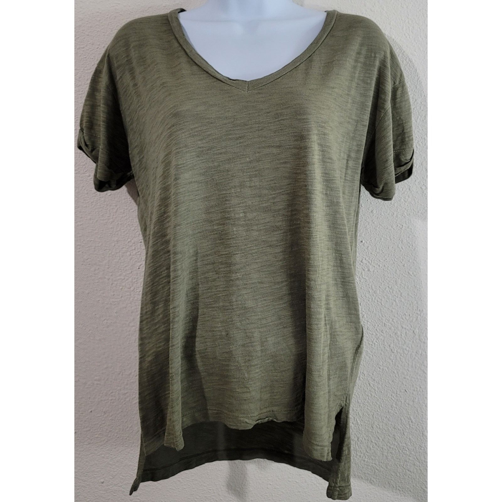 Other Postage Stamp Anthropologie Green V Neck Slub Knit Top Small Size S / US 4 / IT 40 - 1 Thumbnail