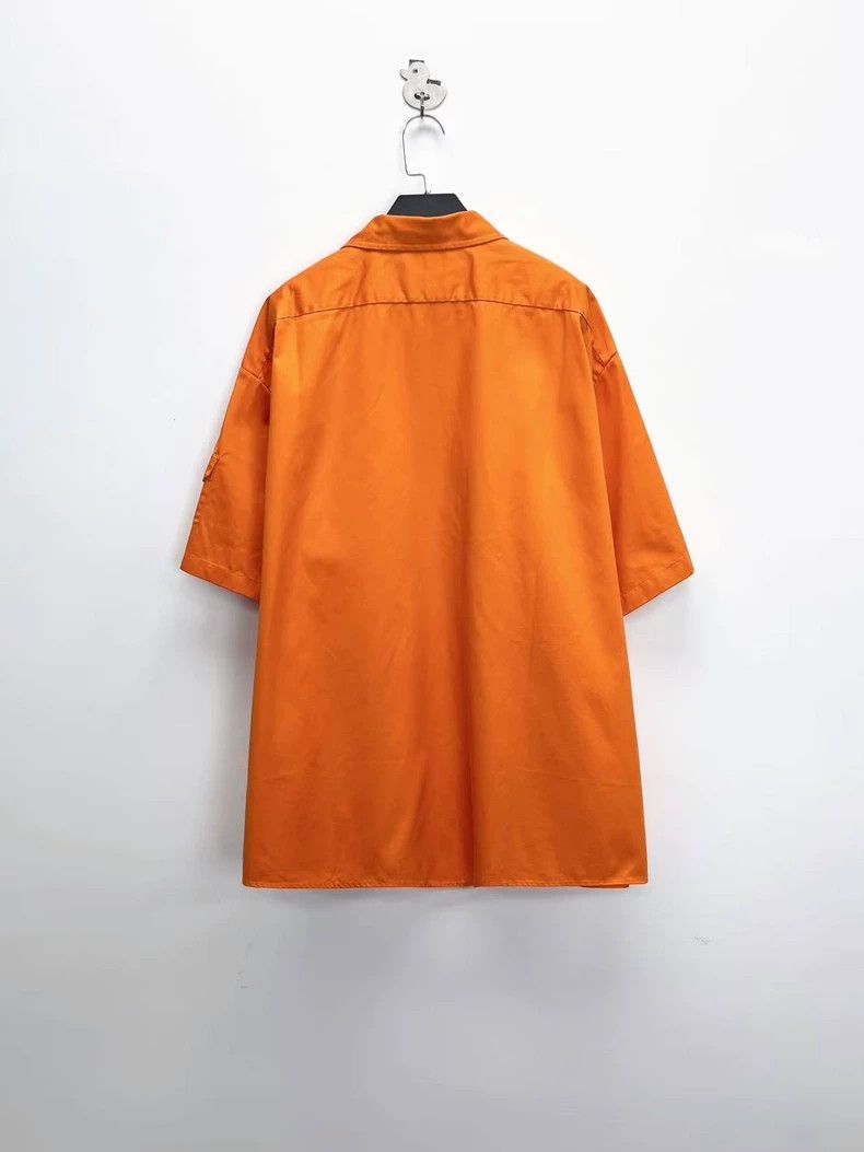 Balenciaga Orange silhouette patch pocket short sleeve shi