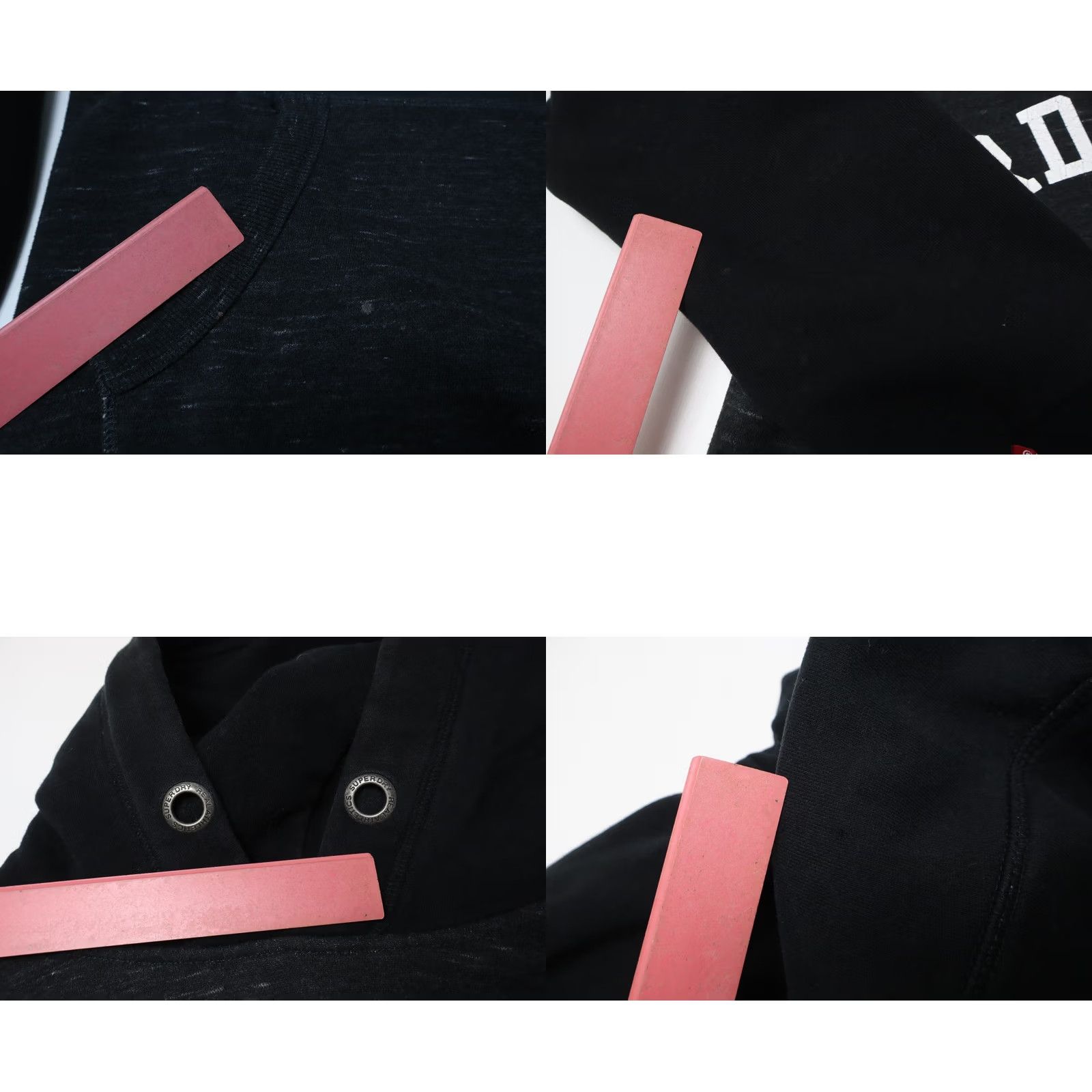 Superdry SUPERDRY Hoodie Men's LARGE Black Kangaroo Pocket Logo Hooded Cotton Blend Size US L / EU 52-54 / 3 - 9 Thumbnail