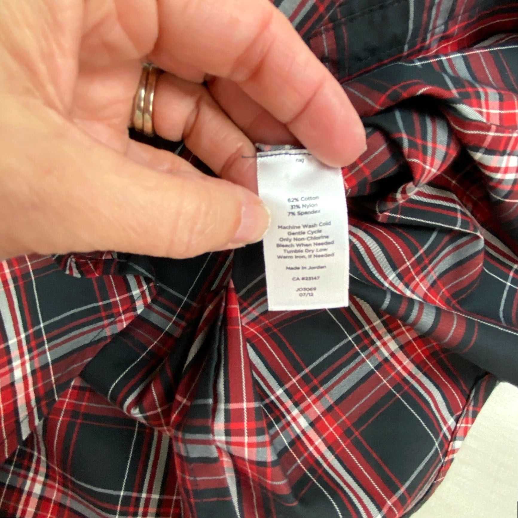 Talbots Talbots Womens Plaid Button Up Shirt Size 6 Red Black Ruffled Front Fitted Stretch Size M / US 6-8 / IT 42-44 - 4 Thumbnail