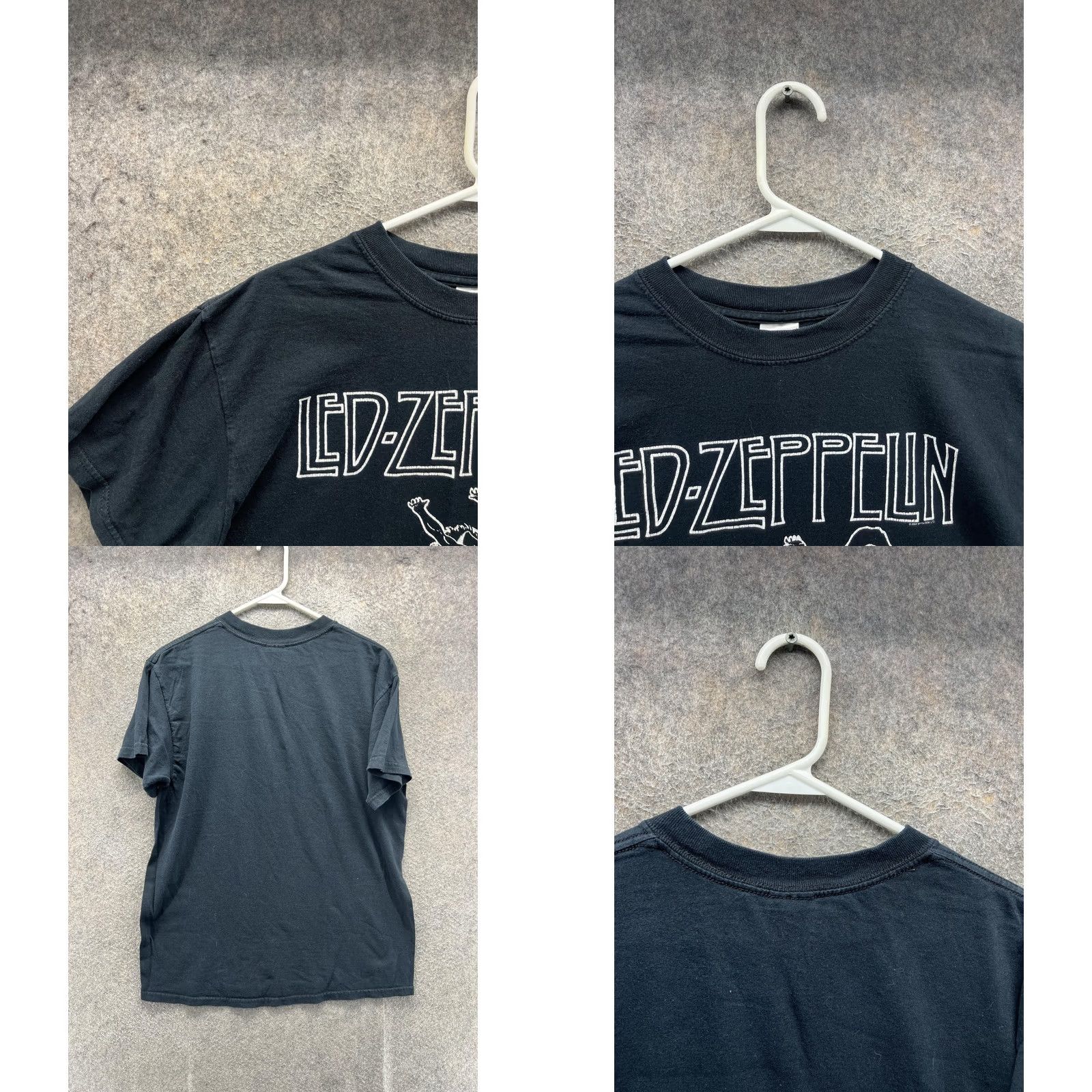 Gildan Led Zeppelin Mens Shirt M Black Graphic Tee Gildan Heavy Cotton Rock Band Short Sleeve Crew Neck Size US M / EU 48-50 / 2 - 8 Thumbnail