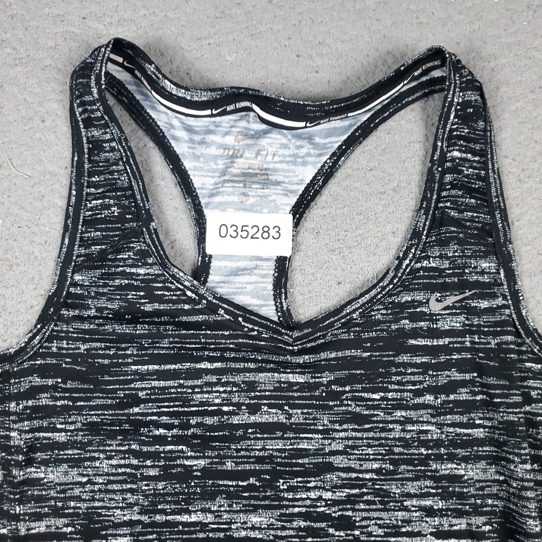 Nike Nike Tank Top Shirt Womens Size Small Gray Black Swoosh Dri Fit Active Running Size S / US 4 / IT 40 - 3 Thumbnail