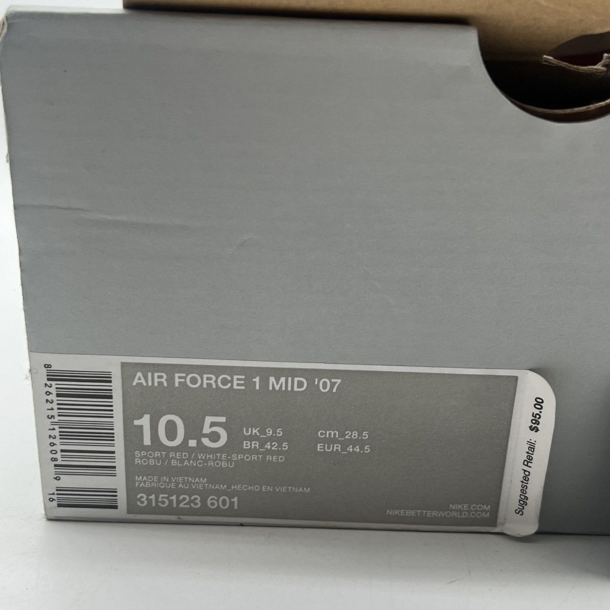 Nike Air Force 1 mid sport red Size US 10.5 / EU 43-44 - 6 Thumbnail