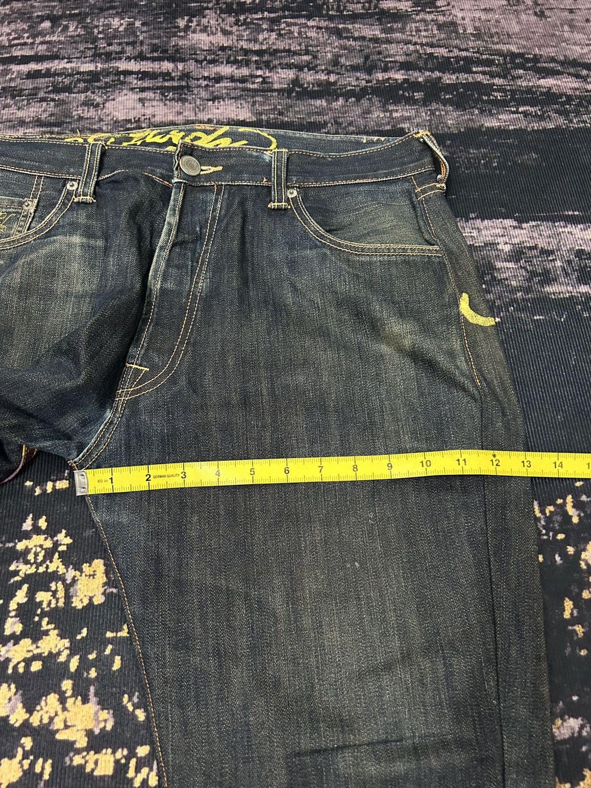 Ed Hardy 2008 Ed Hardy Skull Pocket Back Jeans Size US 38 / EU 54 - 21 Thumbnail