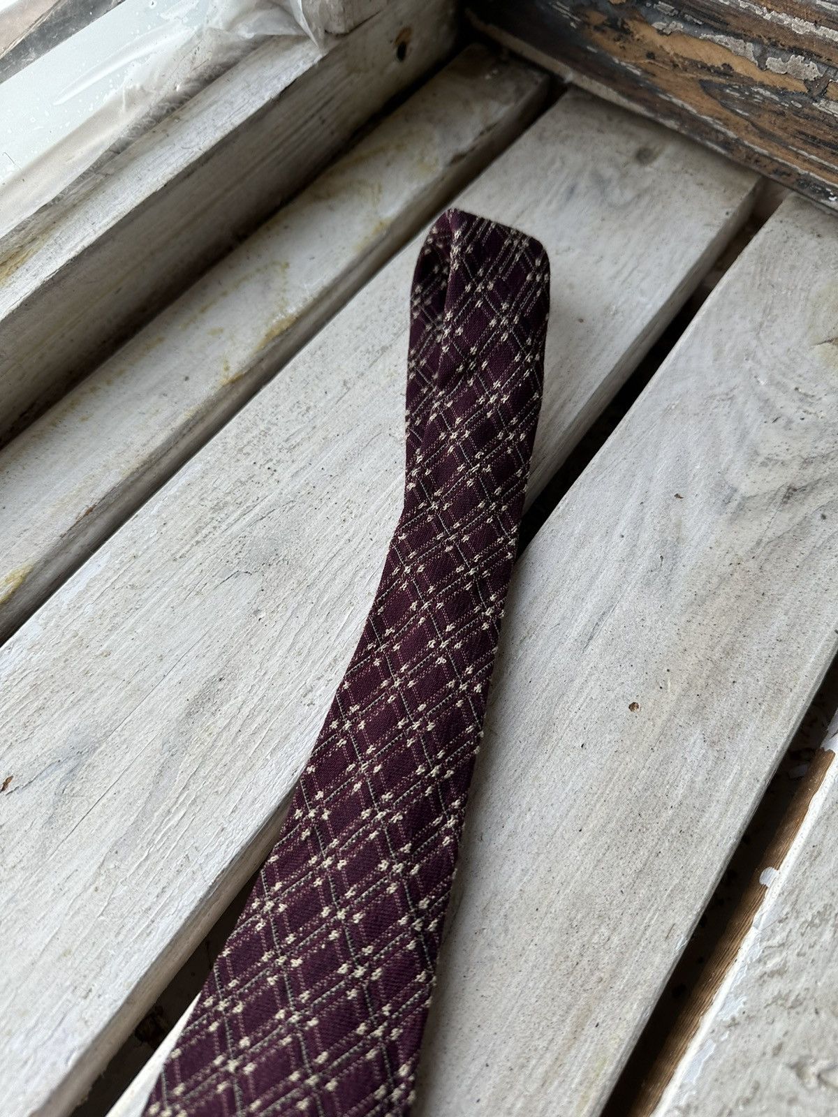 Designer × Hugo Boss 🚨RARE Hugo Boss Tie old money style Burgundy luxury monogram Size ONE SIZE - 7 Thumbnail