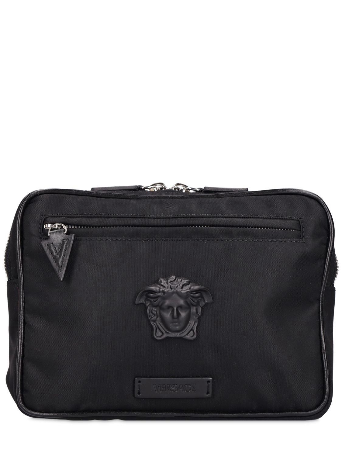 Versace Versace Medusa Plaque Nylon & Leather Belt Bag In Black New Size ONE SIZE - 1 Thumbnail