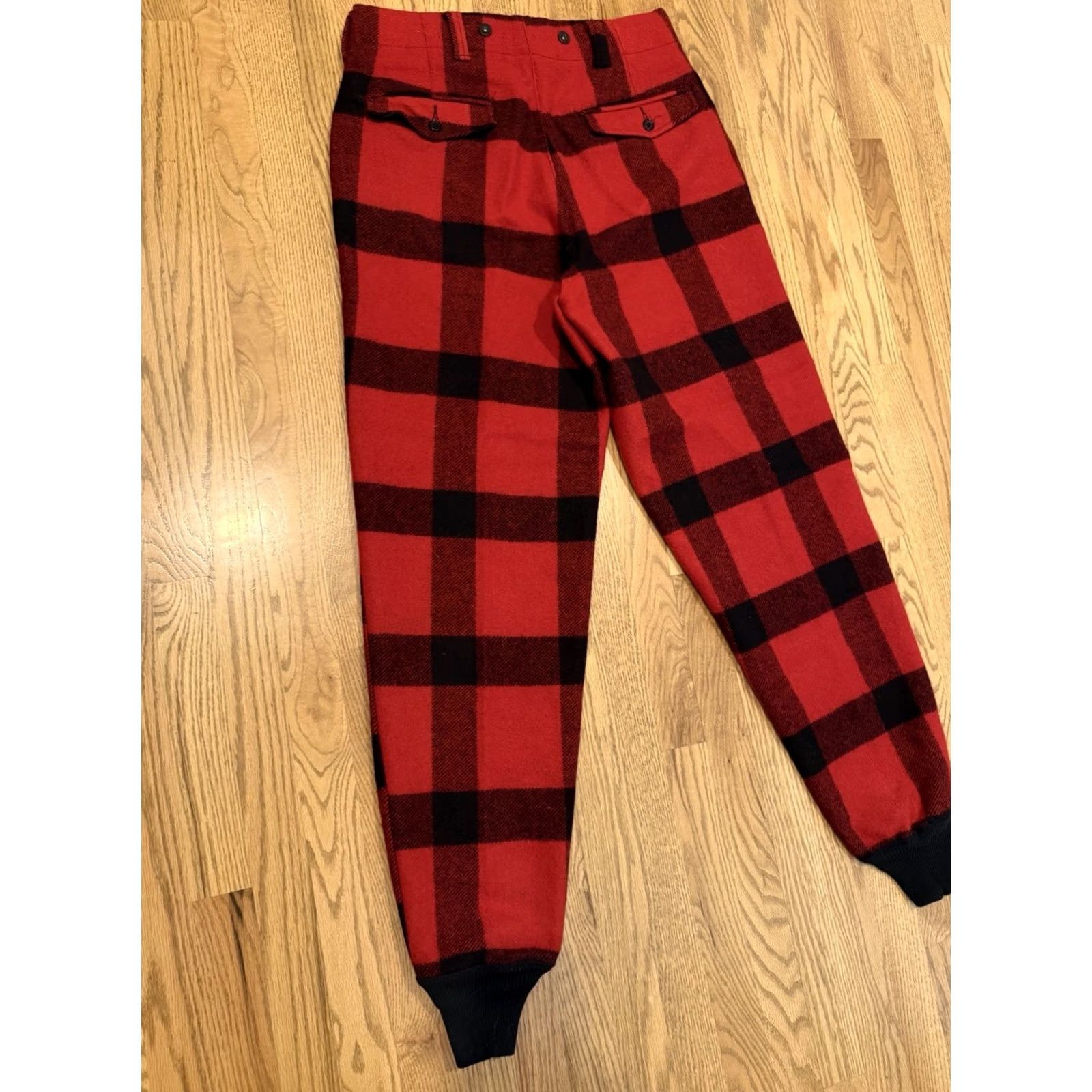 Vintage Vintage Woolrich Hunting Pants Mens 34 Red Black Buffalo Plaid Wool Blend Vtg Size US 34 / EU 50 - 3 Thumbnail