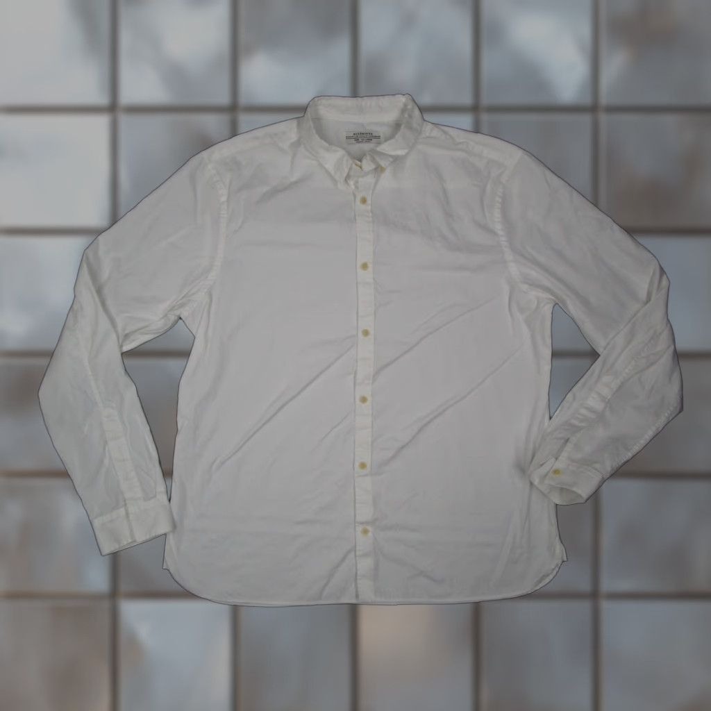 Allsaints ALLSAINTS Button-Up Shirt Mens 2XL White Long Sleeve Casual Workwear Cotton Size US XXL / EU 58 / 5 - 1 Thumbnail