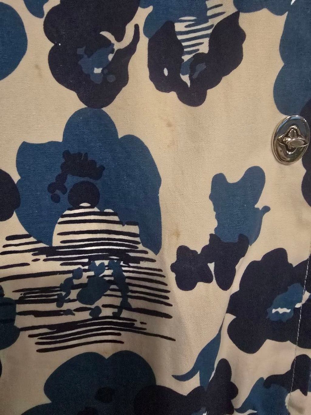 Other Women's Dennis Basso Floral Jacket L White Blue Button Front Size L / US 10 / IT 46 - 7 Thumbnail