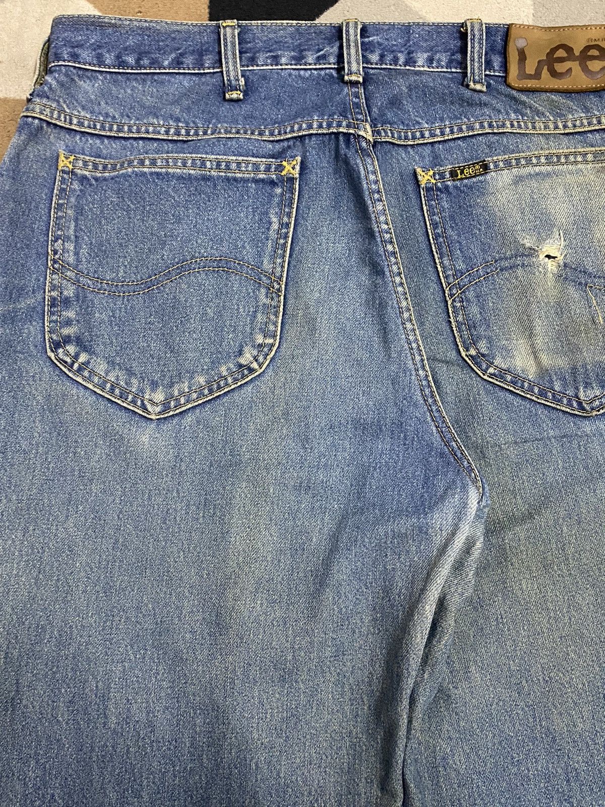 Lee Vintage Lee Mud Wash Distressed Loose Jeans Size US 33 - 9 Thumbnail