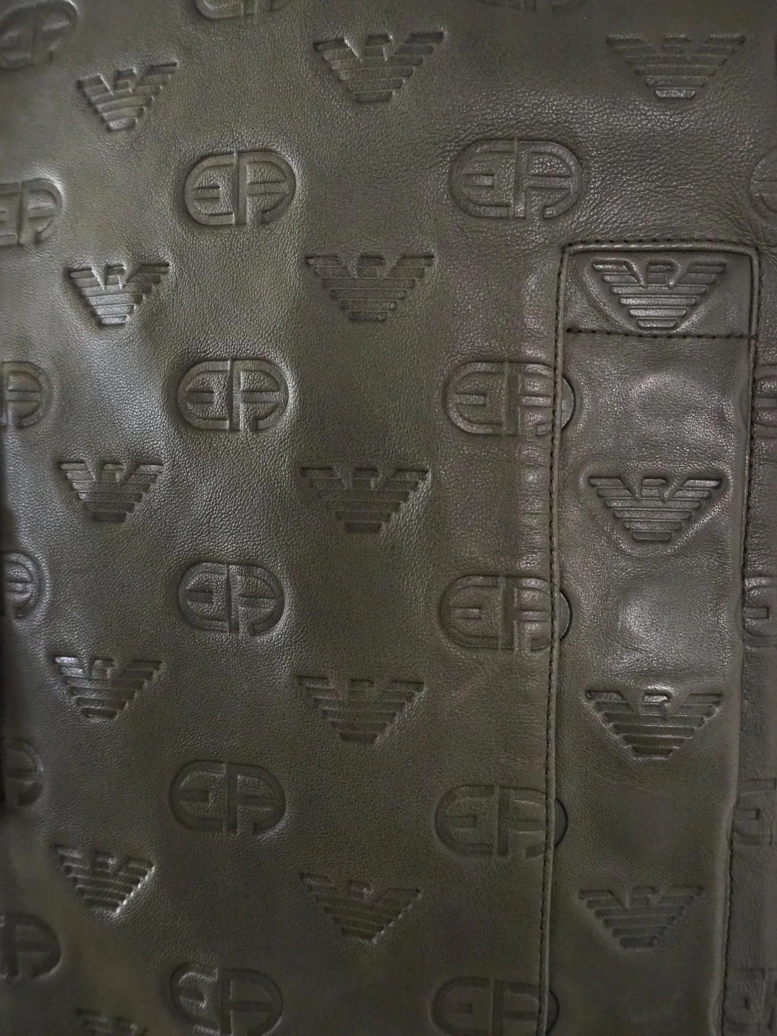 Emporio Armani Reversible Logo Embossed Lambskin Nappa Leather BomberJacket Size US M / EU 48-50 / 2 - 12 Thumbnail