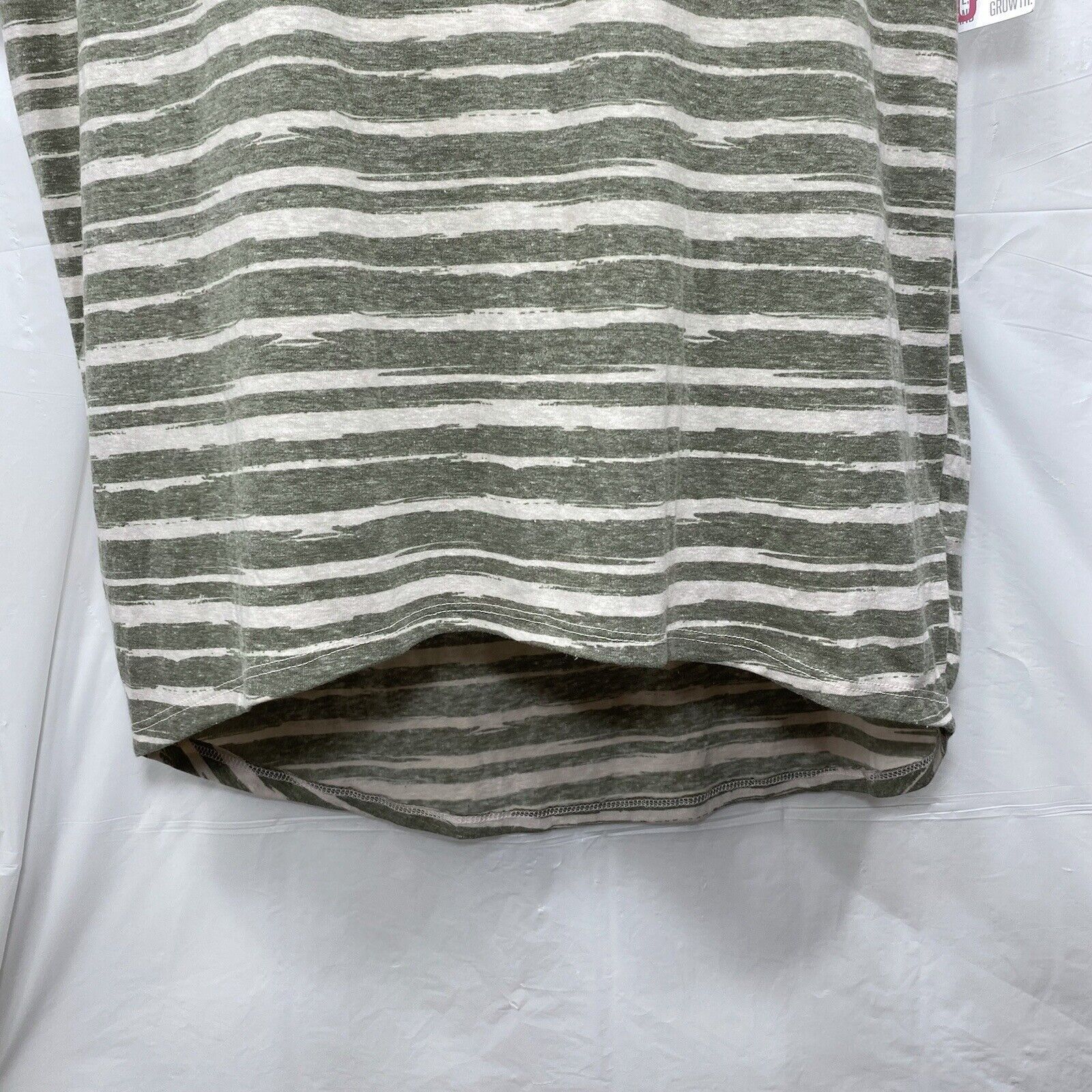 Other LulaRoe Irma Hi Lo Green Beige Striped Oversized T Shirt Size S / US 4 / IT 40 - 5 Thumbnail