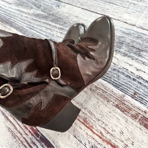 Vintage I.N.K. Shoes Vintage Brown Leather and Suede Western Style B Size US 7.5 / IT 37.5 - 3 Thumbnail