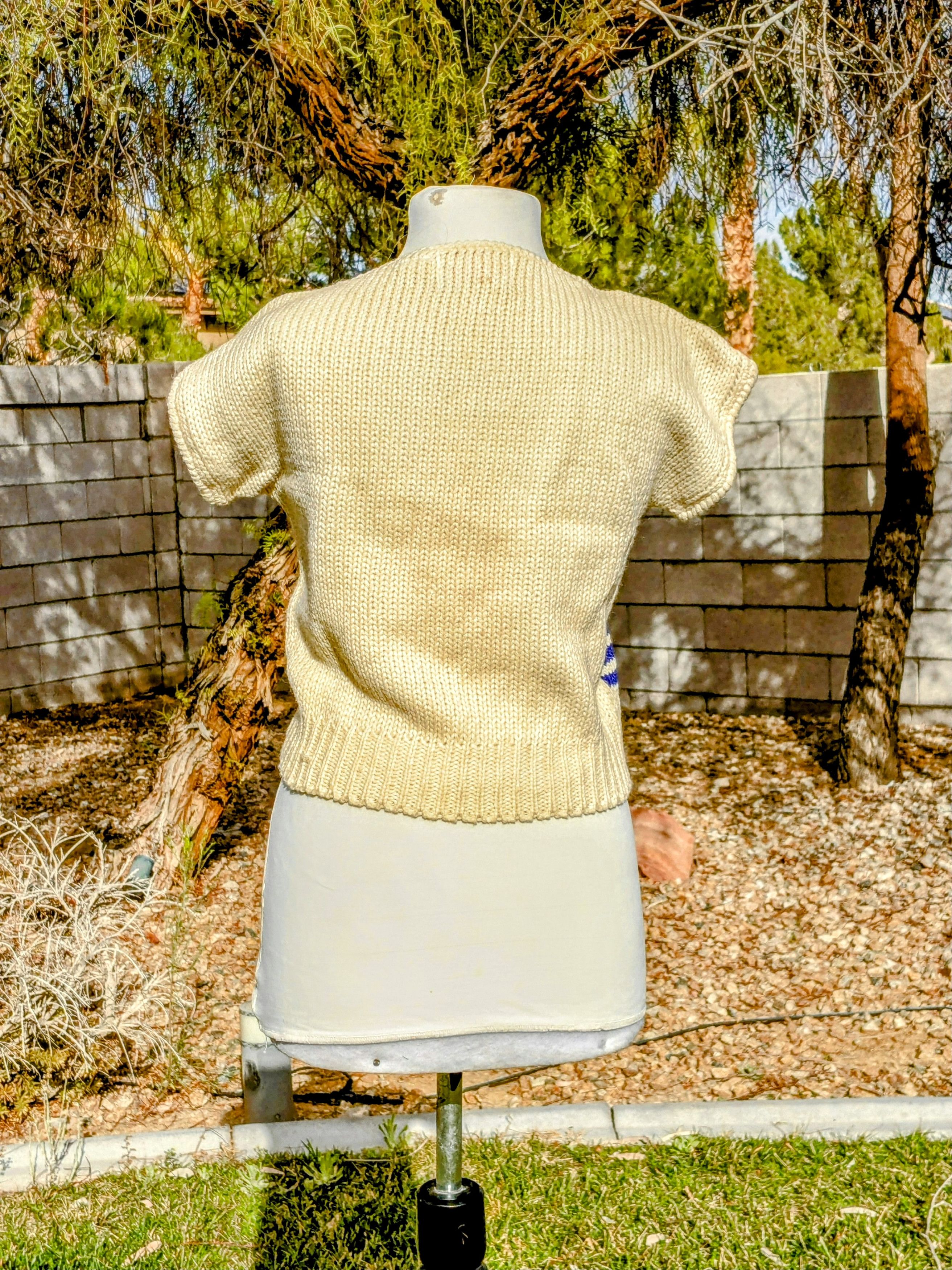Vintage 1980s Vintage Petite Knit Geometric Checkerboard Cardigan Size S / US 4 / IT 40 - 2 Thumbnail
