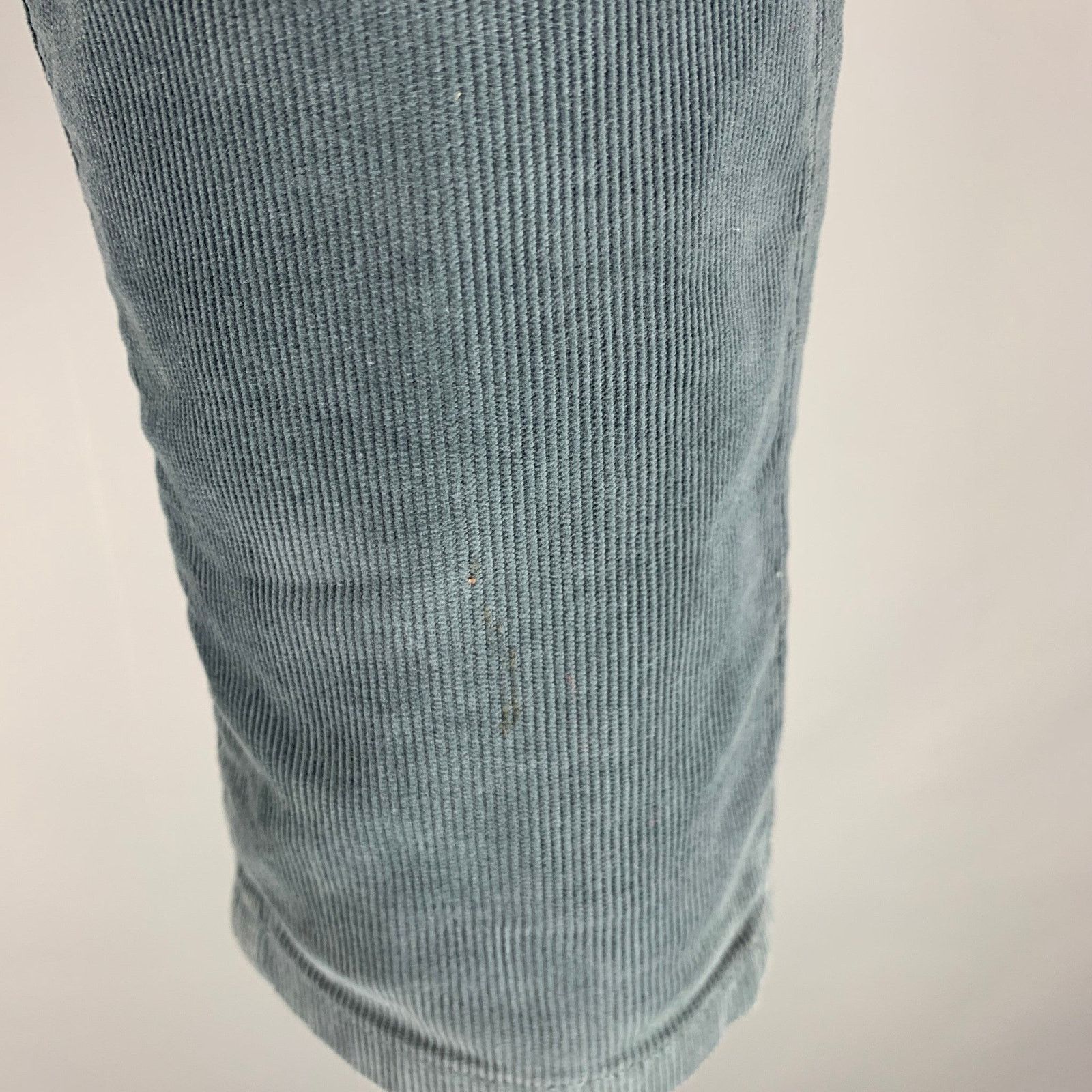 Size 30 Blue Corduroy Cotton Elastane Narrow Casual Pants