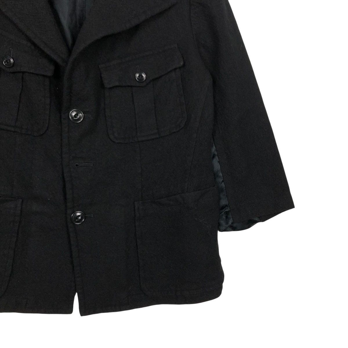 Yohji Yamamoto 🔥RICH BLACK CROPPED WOOL JACKET WORKER Y’S YOHJI YAMAMOTO Size M / US 6-8 / IT 42-44 - 5 Thumbnail