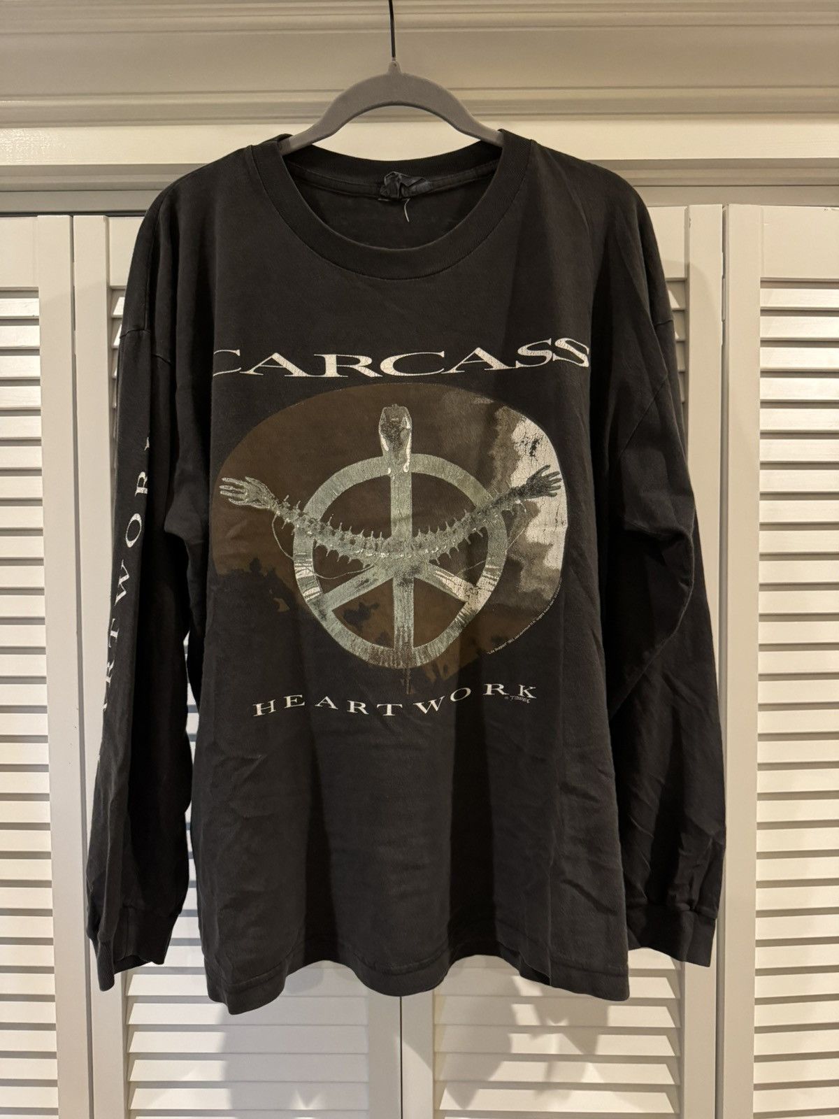 Band Tees × Vintage Vintage carcass long sleeve Size US XL / EU 56 / 4 - 1 Thumbnail
