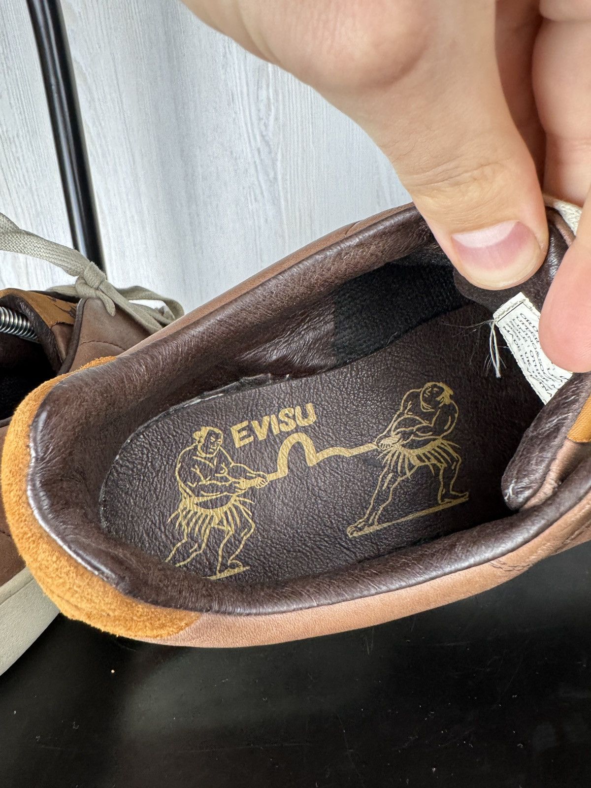 Evisu Evisu Maniacs vintage y2k brown leather rare size US12 46 Size US 12 / EU 45 - 12 Thumbnail