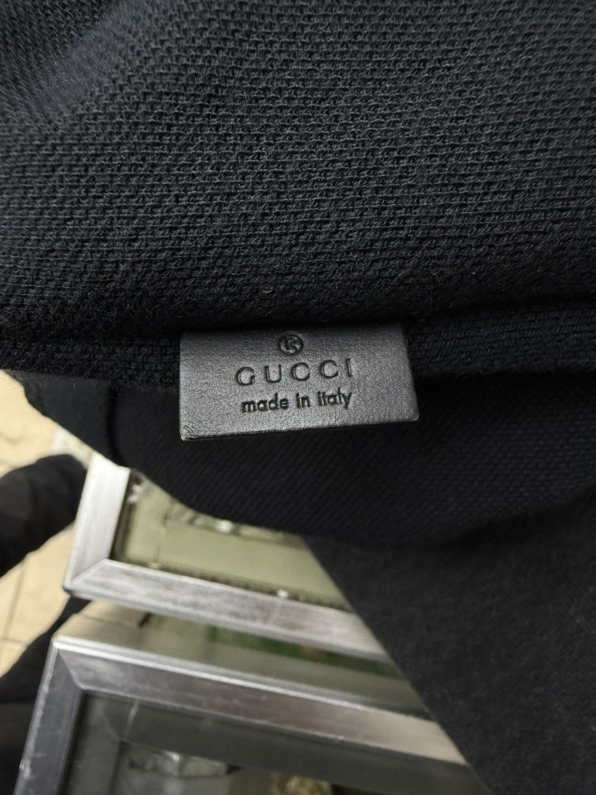 Gucci Men’s Black Gucci Polo Shirt Leather Collar Size US XL / EU 56 / 4 - 9 Thumbnail