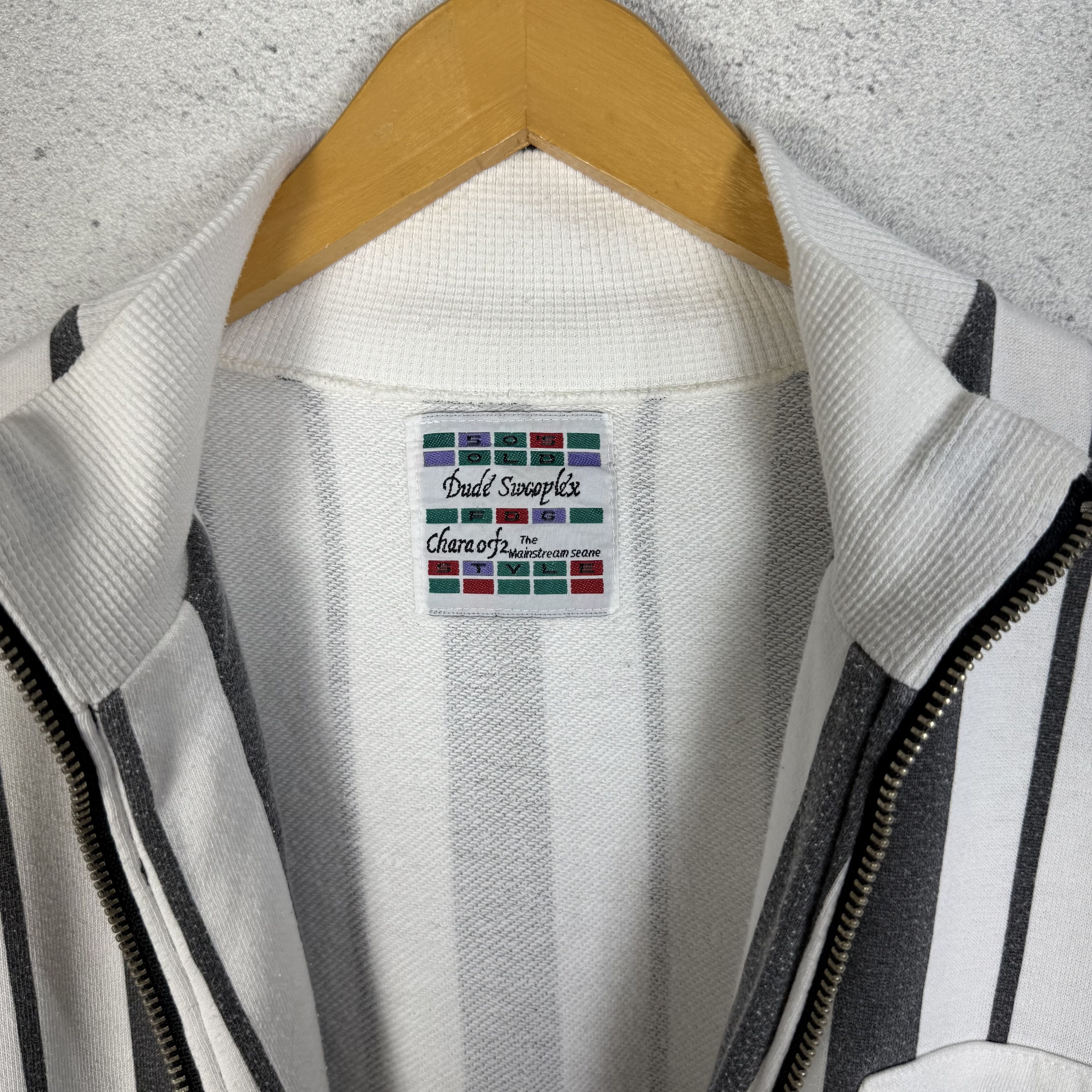 Vintage Vintage 90s Prisoner Style Zip Up Sweater Striped Size US L / EU 52-54 / 3 - 4 Thumbnail