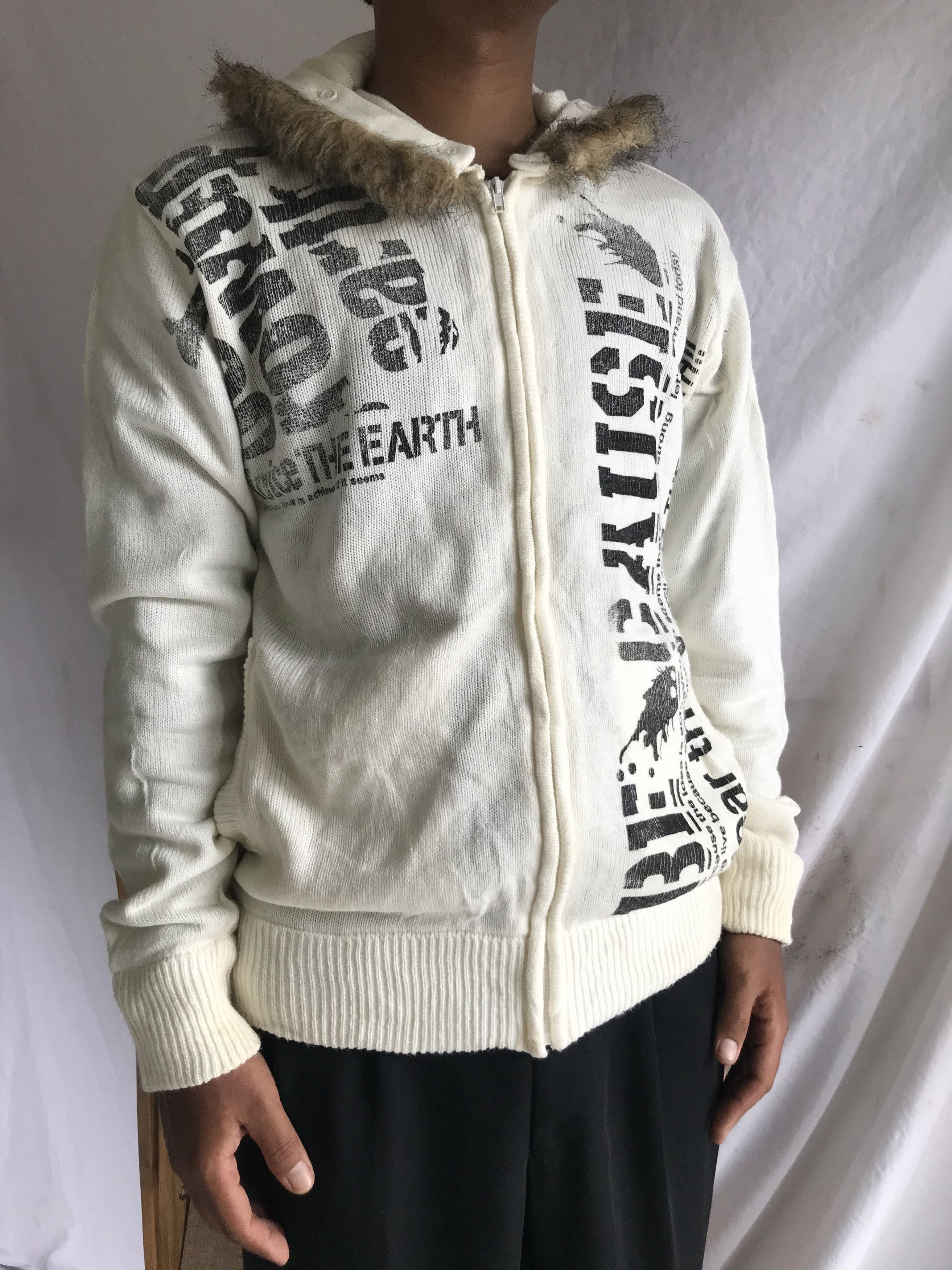 Le Grande Bleu (L.G.B.) Beaumere Japanese Fur Poem Knit Zip Hoodie Size US L / EU 52-54 / 3 - 7 Thumbnail