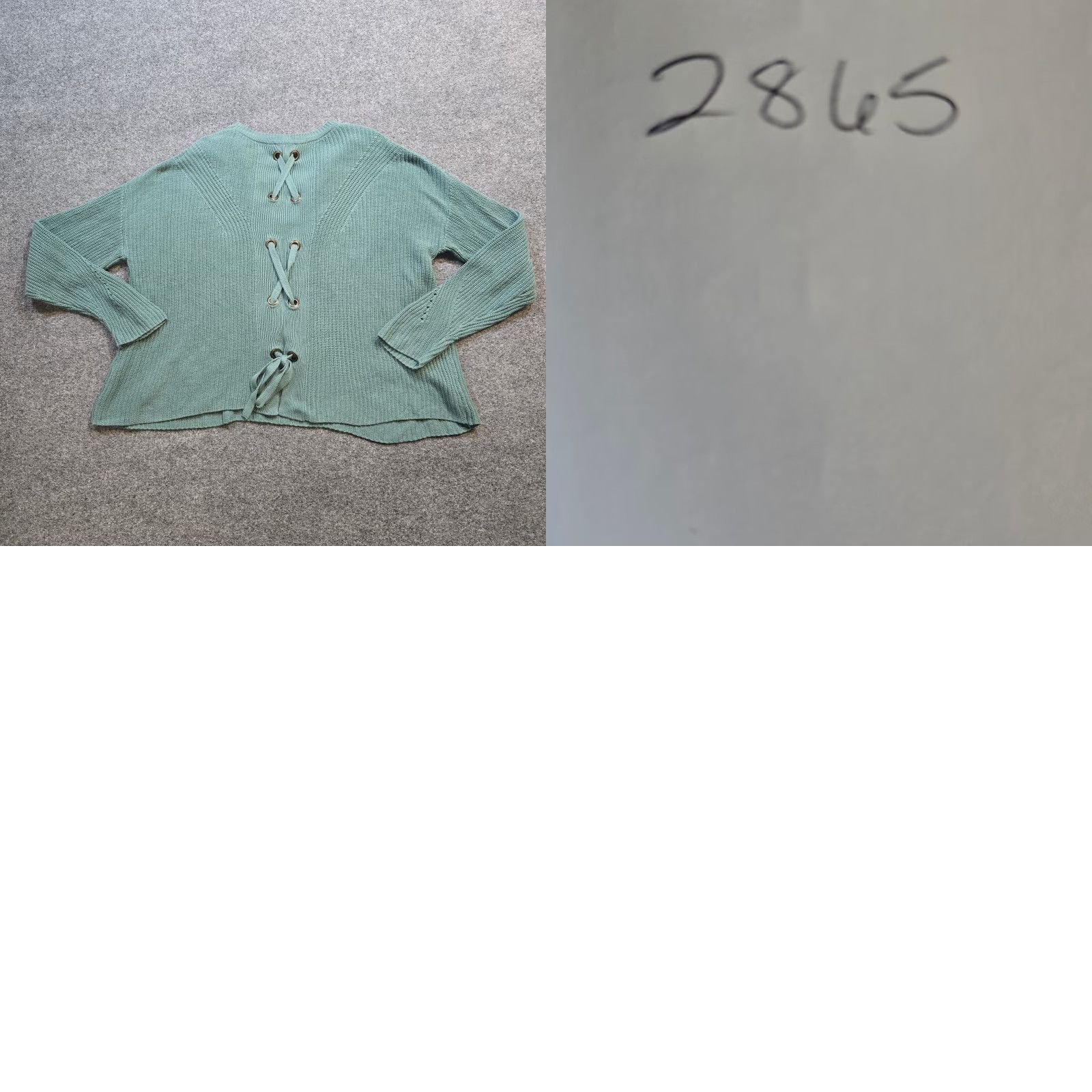 Lucky Brand Lucky Brand Sweater Women Size L Green Knit Lace Up Back Long Sleeve Casual Size L / US 10 / IT 46 - 8 Thumbnail