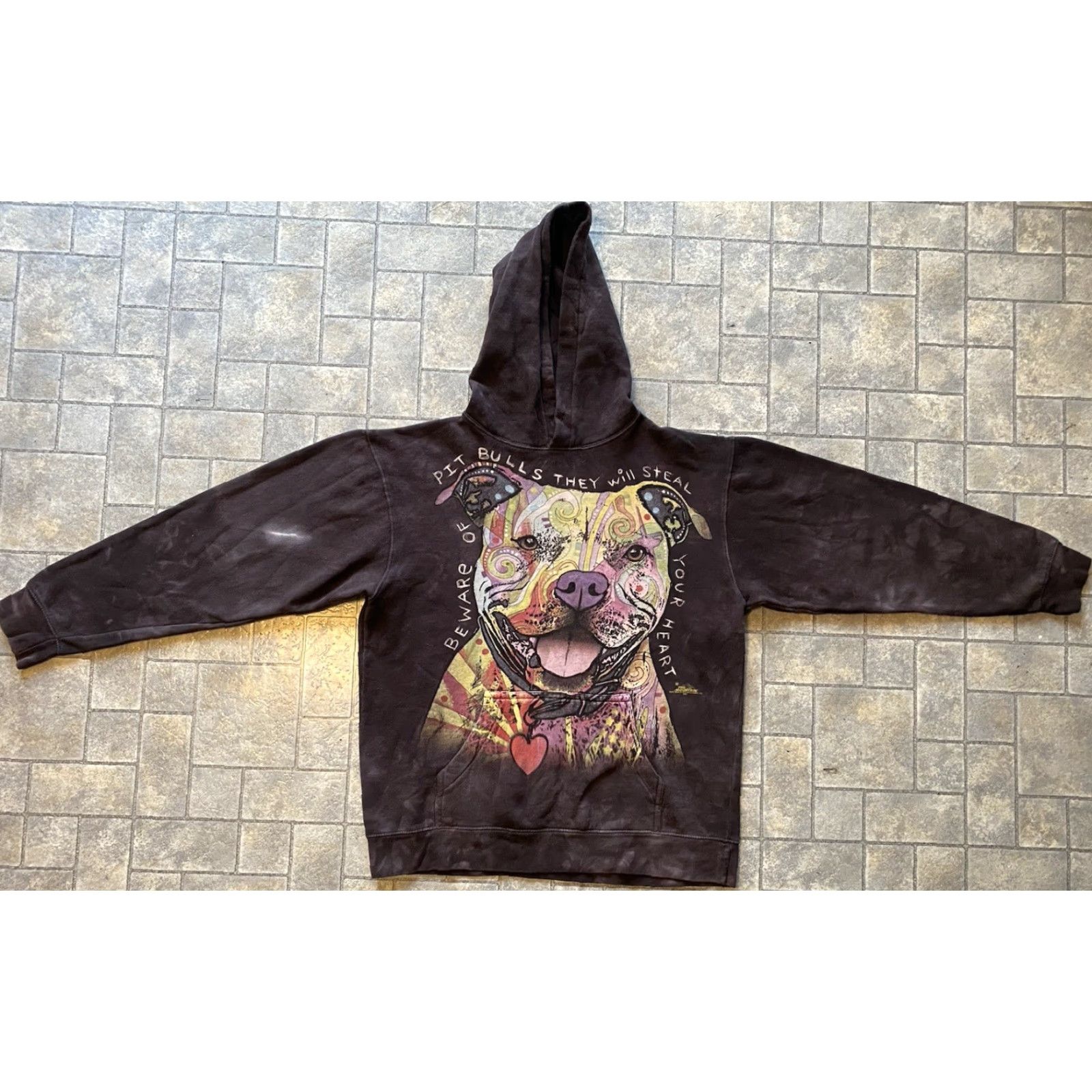 The Mountain The Mountain Hoodie Mens M Multicolor Dog Pit Bull Tie Dye Pullover Sweatshirt Size US M / EU 48-50 / 2 - 2 Thumbnail