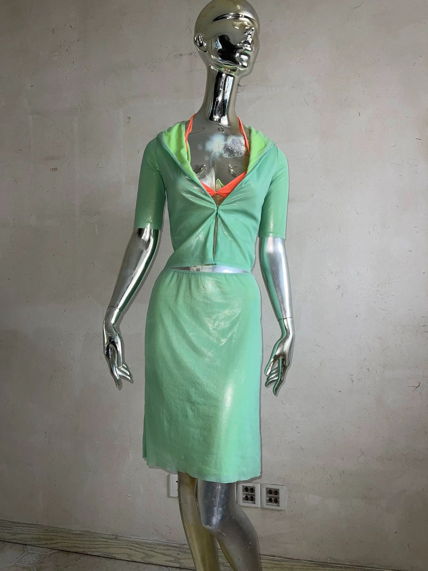 Vivienne Tam Vivienne Tam 90s Mint Green Iridescent Mesh Set 0 Size XS / US 0-2 / IT 36-38 - 4 Thumbnail