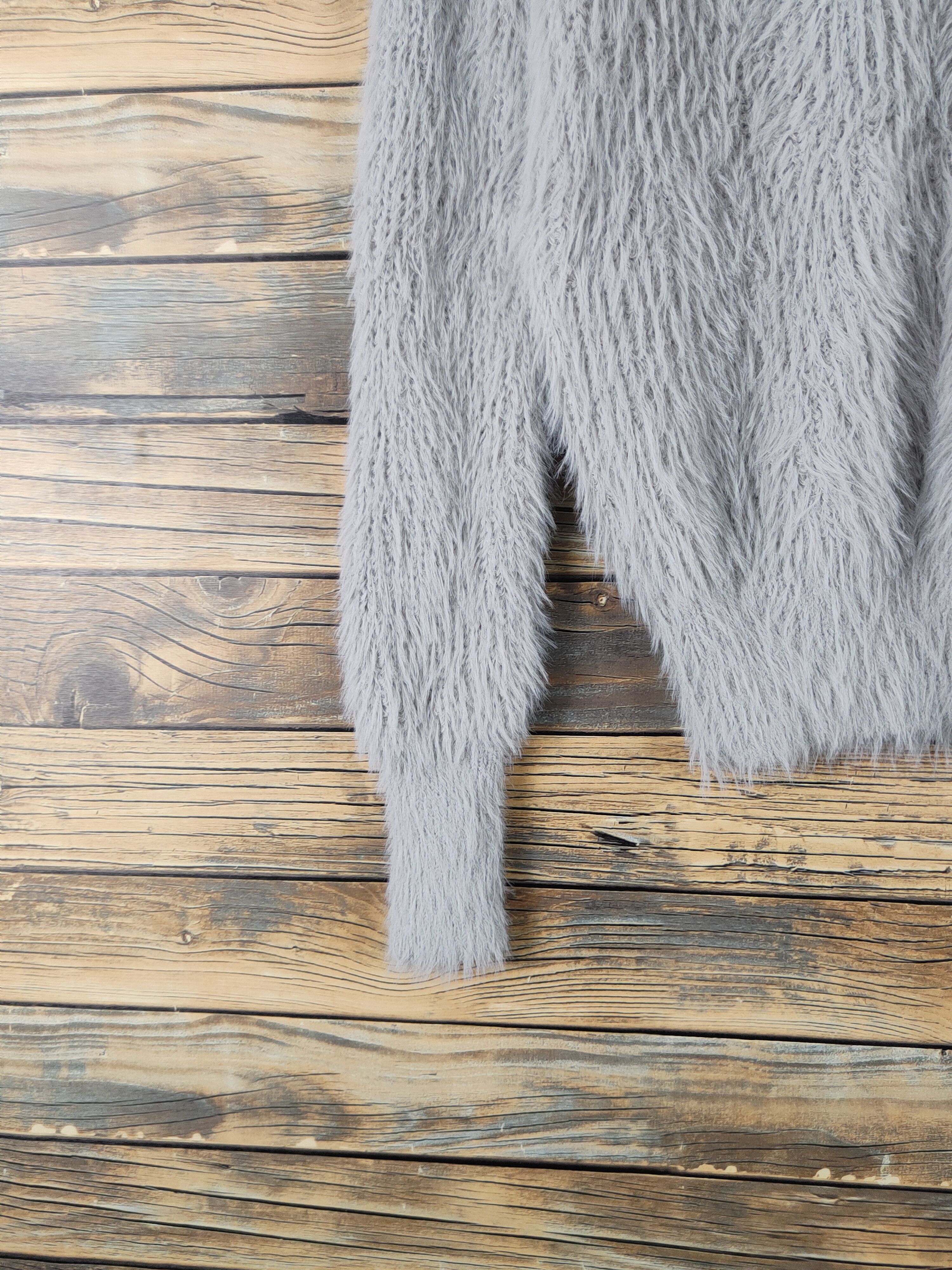 Aran Isles Knitwear Roomy's Gray Shag Shaggy Fur Mohair Knitwear #W1635 Size US M / EU 48-50 / 2 - 4 Thumbnail