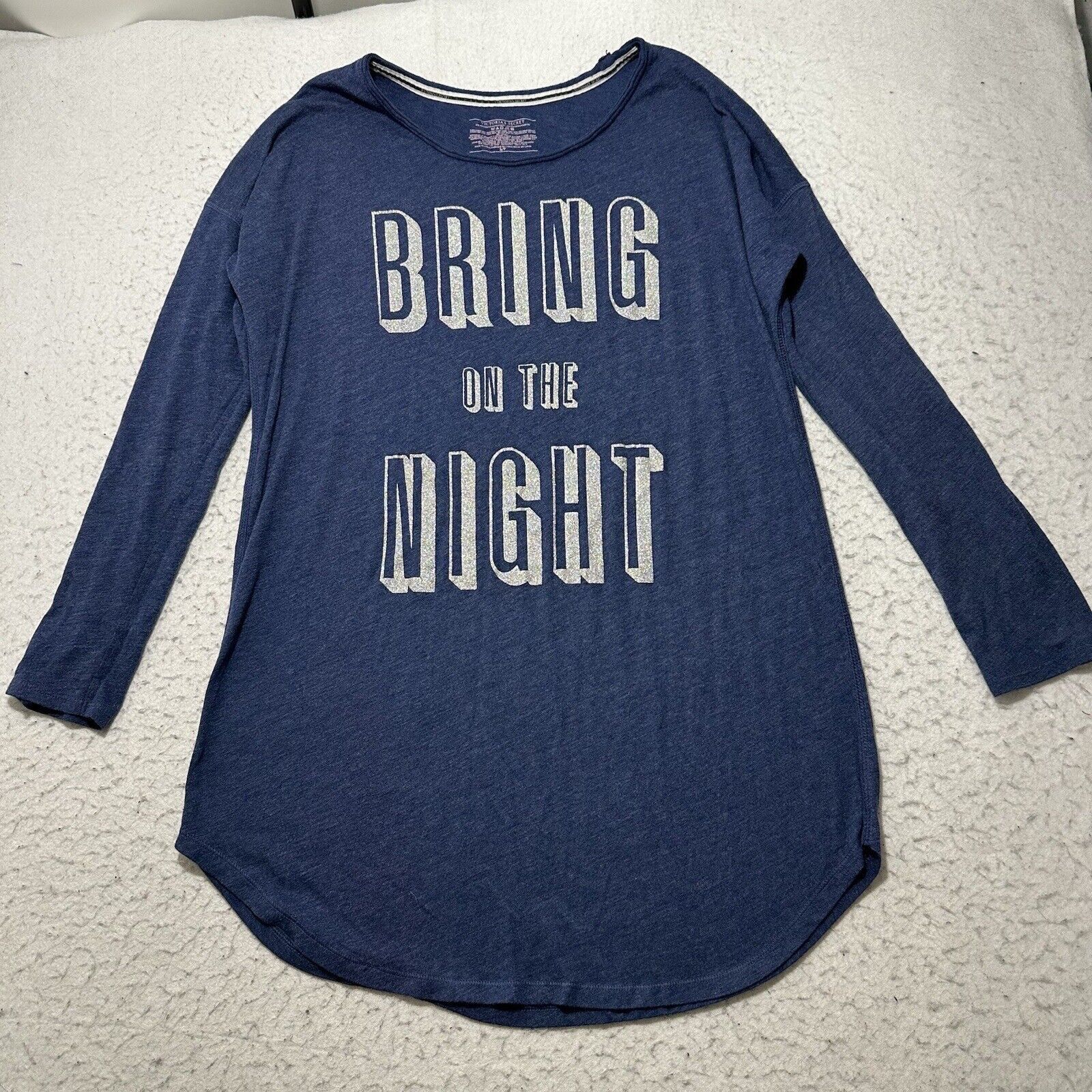 Victoria's Secret Victoria's Secret Small Blue Bring On The Night T Shirt Size S / US 4 / IT 40 - 1 Thumbnail