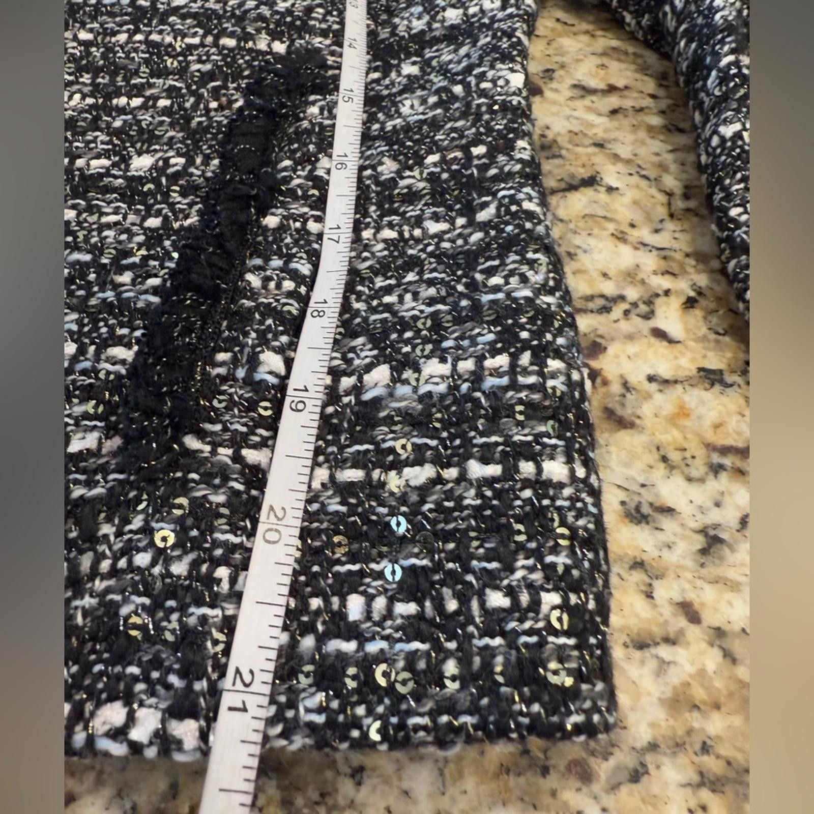 J.Crew J. Crew black & white knit sequined blazer SZ 0 Size XS / US 0-2 / IT 36-38 - 9 Thumbnail