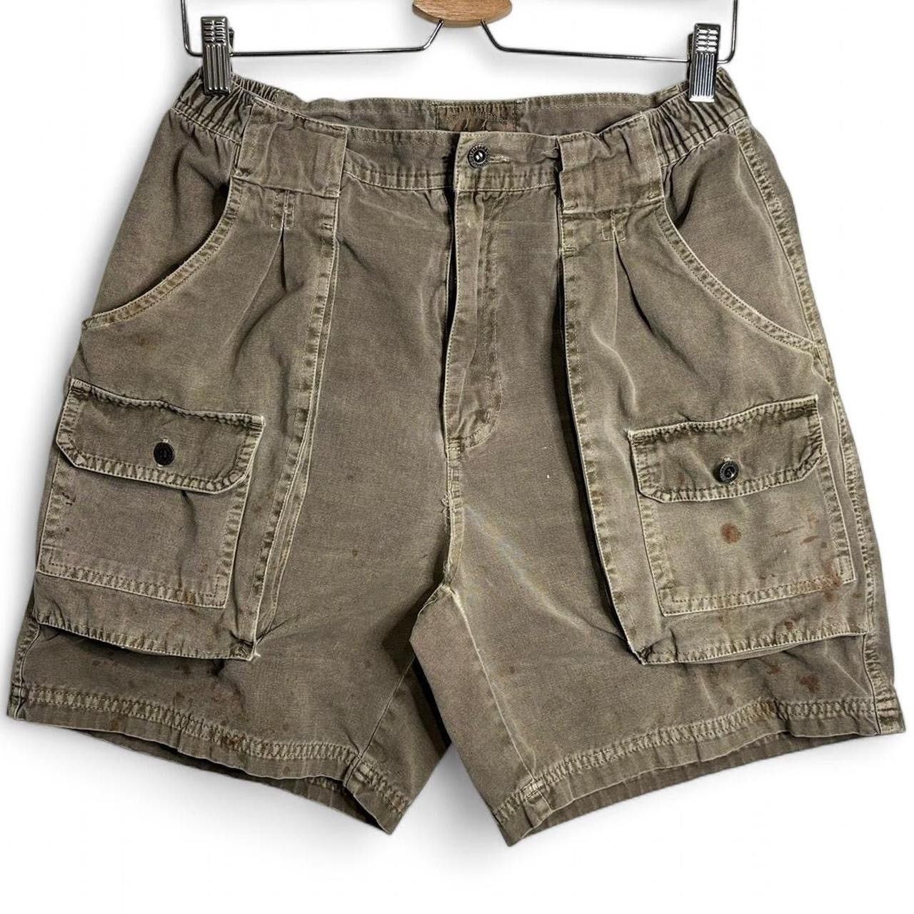 Vintage Vintage Y2K trashed khaki green cargo shorts Size US 29 - 1 Thumbnail